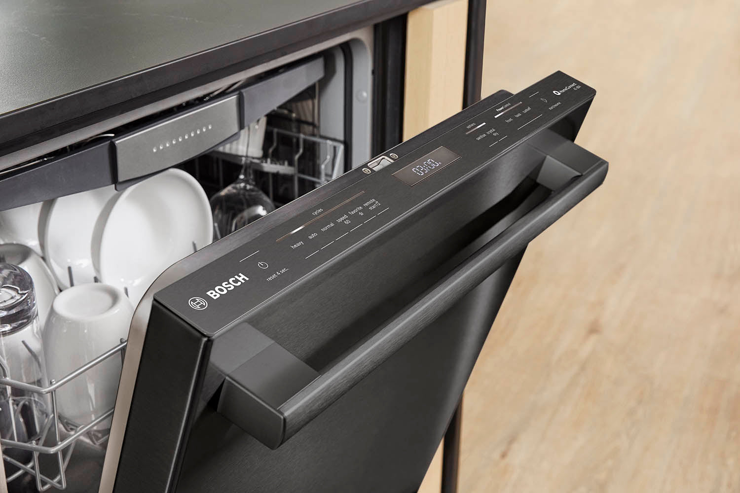 Bosch 24 Inch Black Stainless Steel Smart Dishwasher with Home Connect & Third Rack - SHX78CM4N - Perfect for Modern Kitchens and Large Families