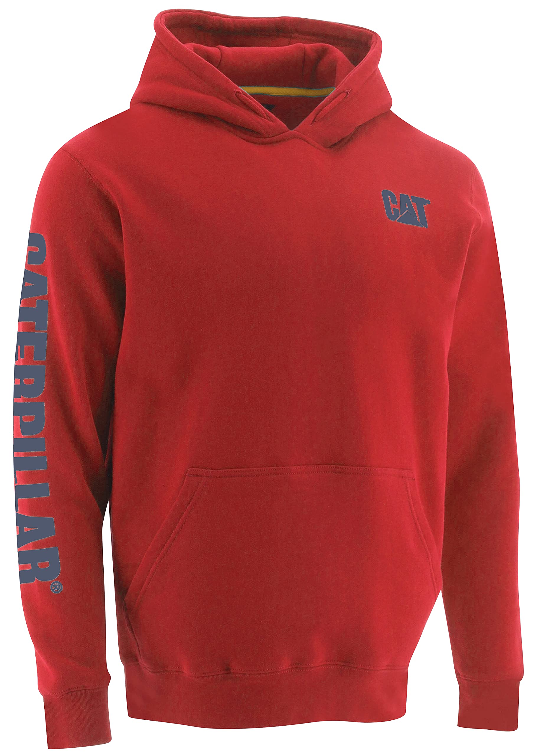 Caterpillar Men's Big & Tall Hooded Sweatshirt - Heavyweight Pullover with Trademark Logo for Work & Outdoor Activities