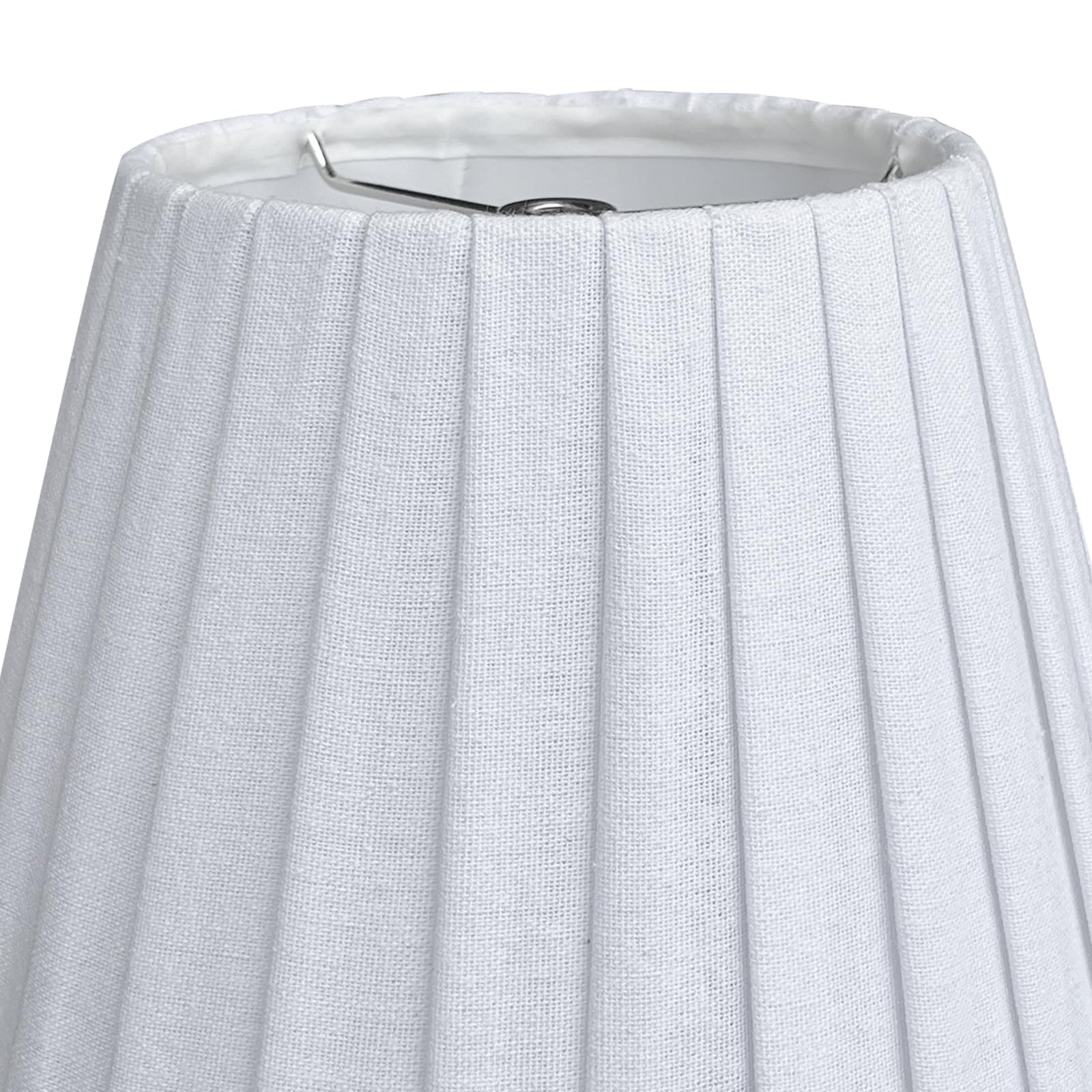 TOOTO STAR 6x10x7.5 Inch White Pleated Linen Lamp Shade - Handmade Natural Fabric Bell Shade for Table Lamps, Floor Lamps & Pendant Lights (Spider Fitter) - Perfect for Living Room, Bedroom & Office Decor