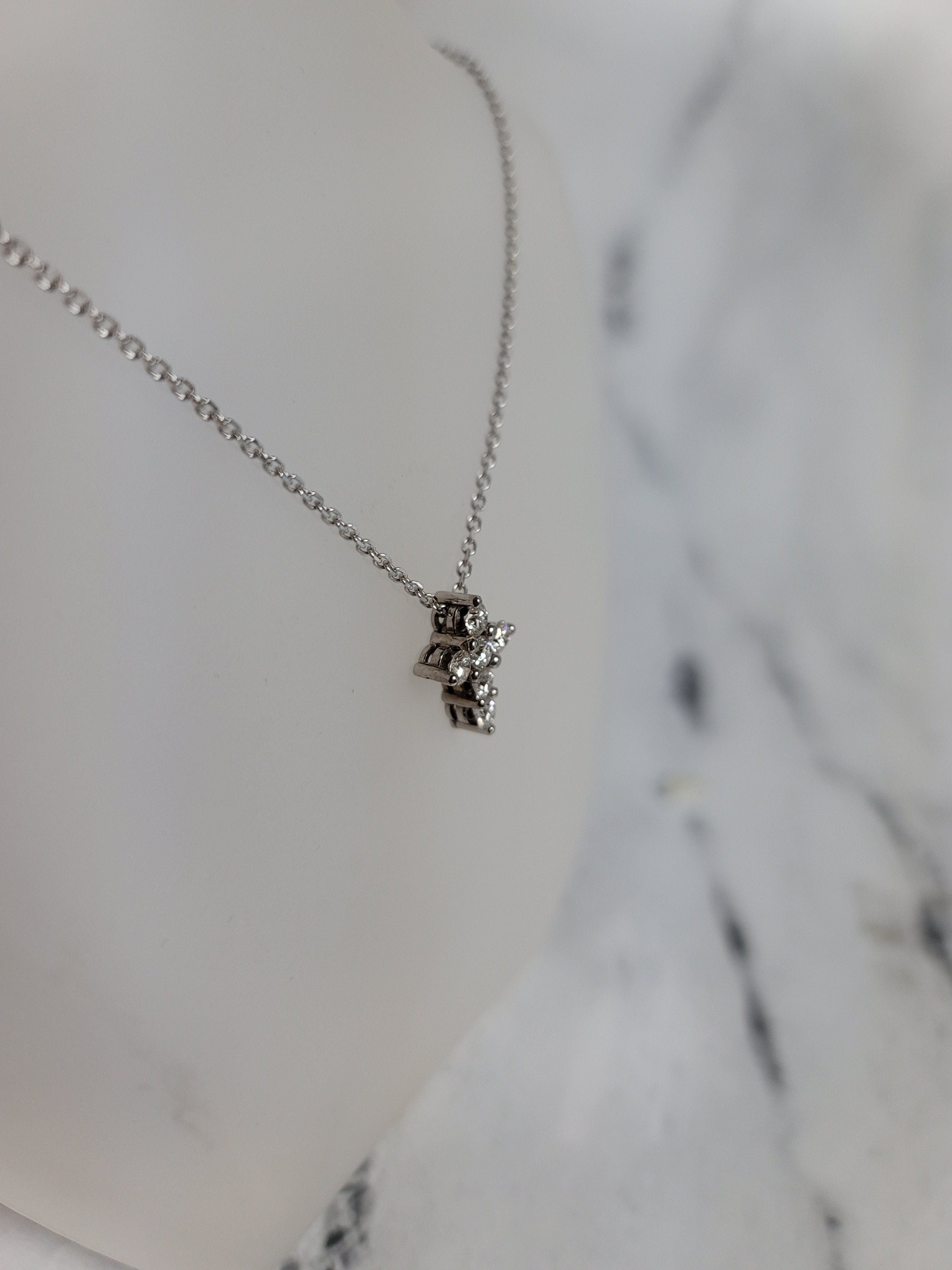 1 Carat Small Cross Diamond Pendant Necklace in 14K White Gold - Perfect for Gifts, Weddings & Everyday Elegance