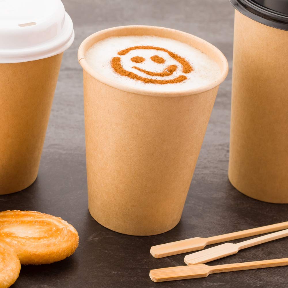 Eco-Friendly 12 oz Brown Recyclable Paper Coffee Cups - 1000 Pack, Unbleached, Single Wall, No Artificial Dyes, Leak-Resistant Rolled Rim - Perfect for Restaurants, Cafes, Offices & Events