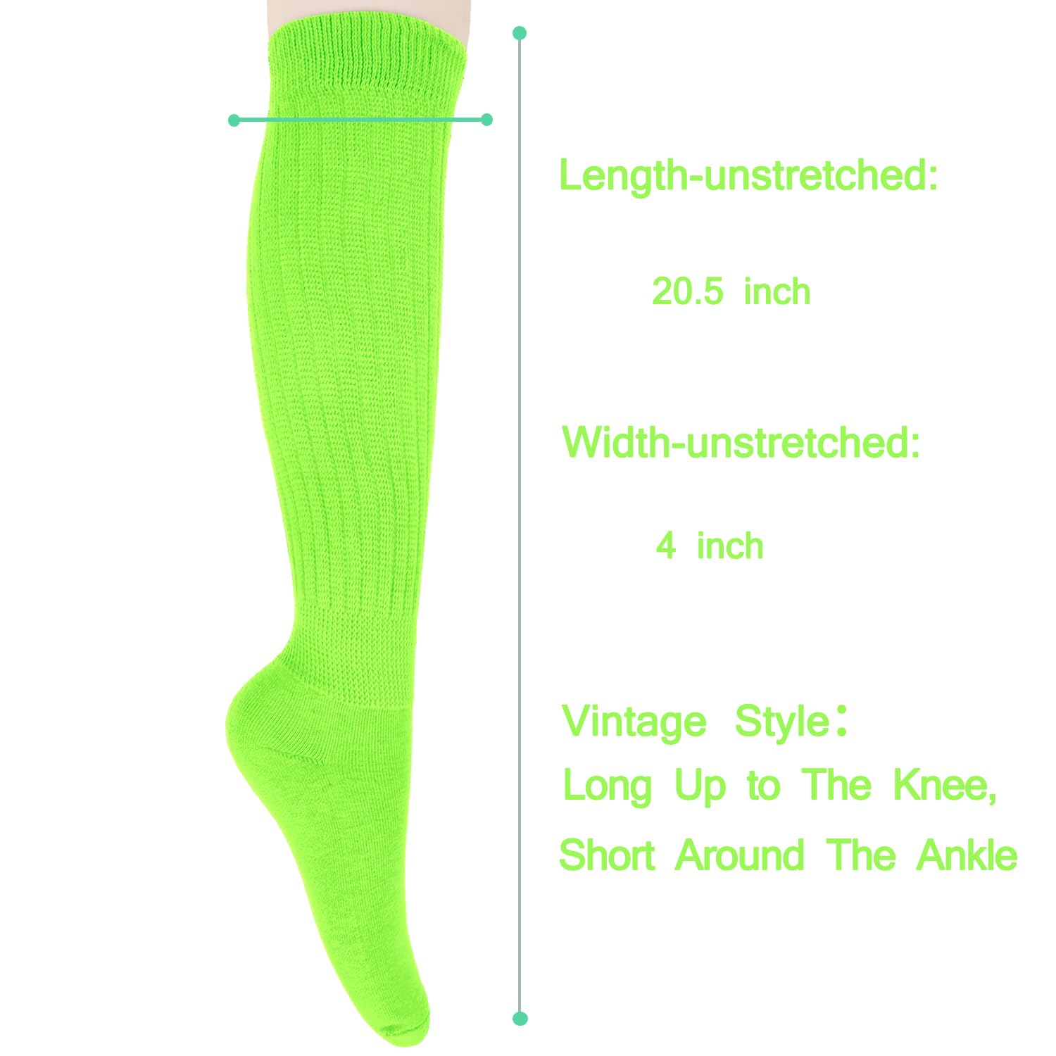 Benefeet Women's & Girls' Slouch Scrunch Long Knit Stacked Knee High Boot Socks - 80s 90s Retro Style Funny Socks for Winter & Costume Parties