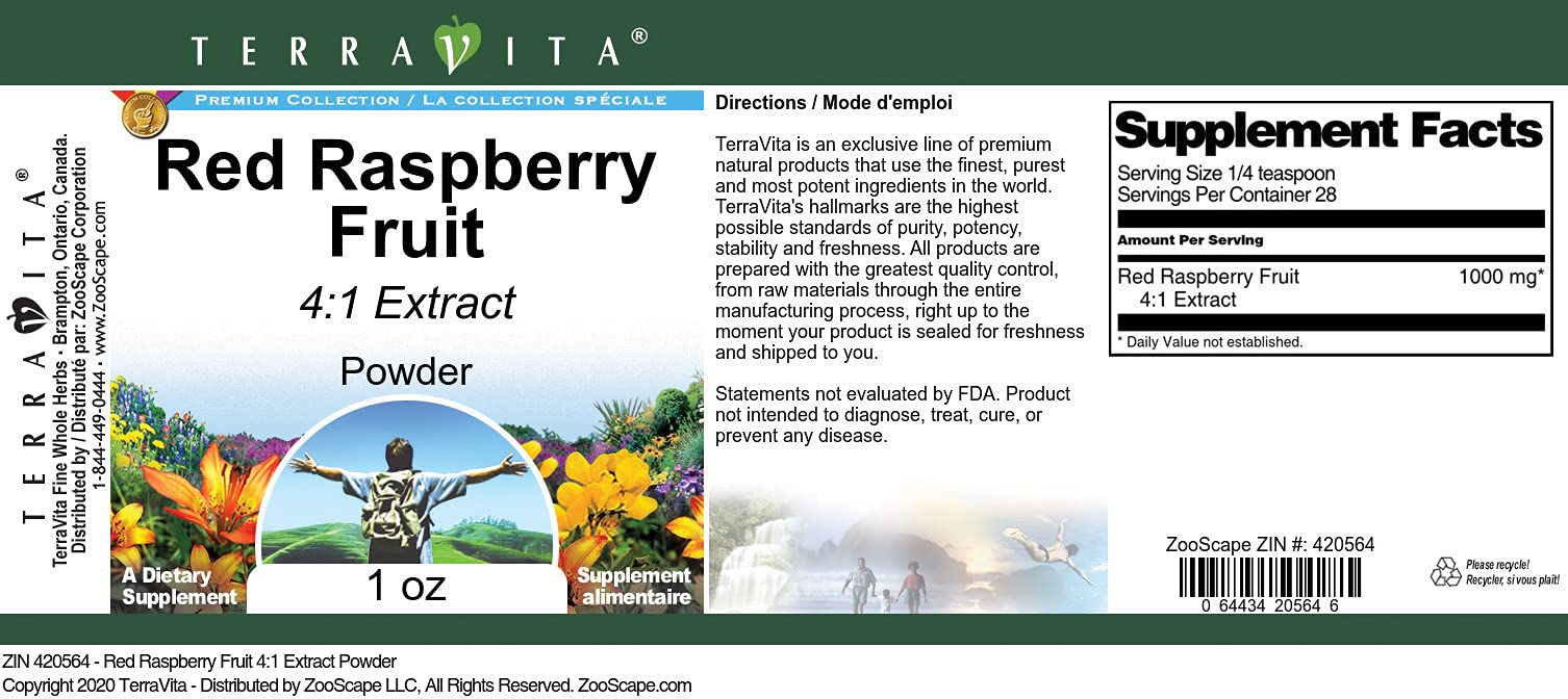 Premium Red Raspberry Fruit 4:1 Extract Powder (1 oz) - 3 Pack | Natural Antioxidant Supplement for Immune Support & Skin Health | Perfect for Smoothies, Baking & Wellness Drinks