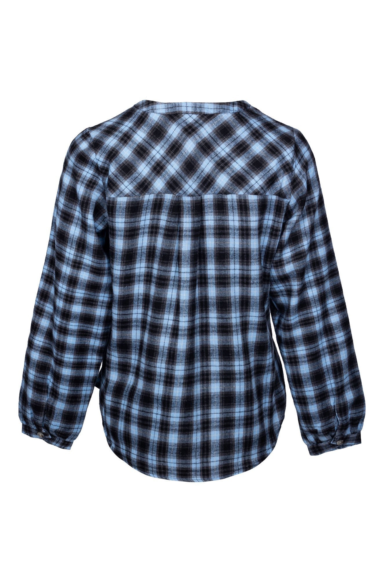 Stylish Nehru Collar Country Checks Shirt in Sky Black Check | 6355B1 | Perfect for Casual Outings & Office Wear