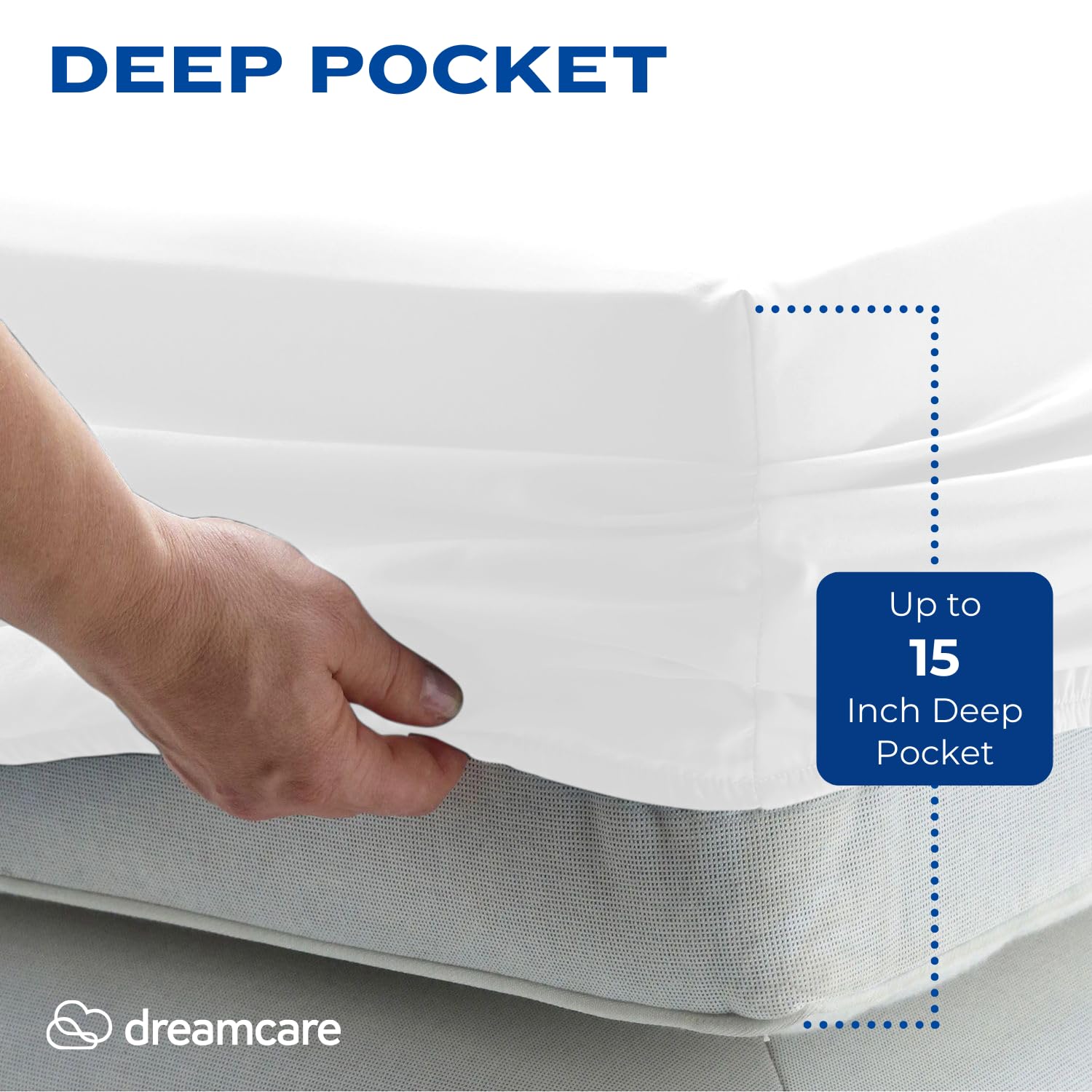 Dreamcare Cooling Full Size Sheet Set - 4pc Soft 100% Brushed Polyester Bed Sheets with Deep 15