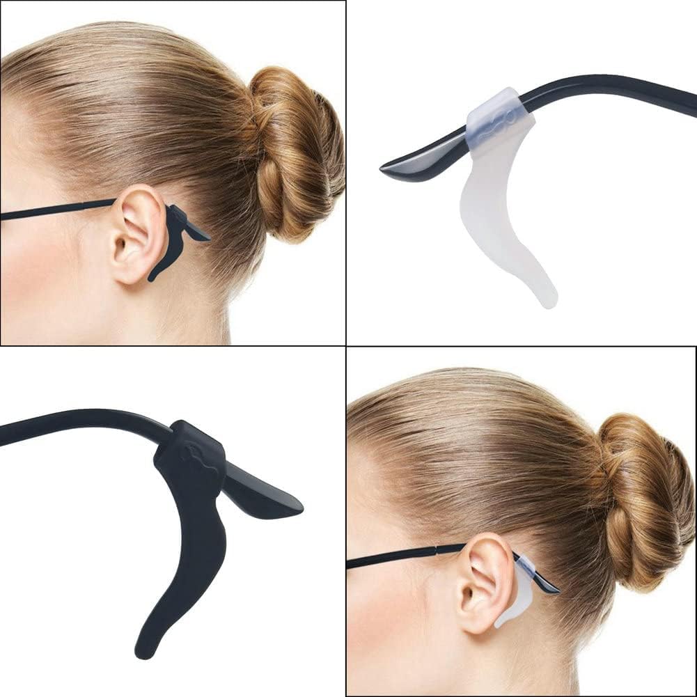FEORA Anti-Slip Eyeglass Ear Grips - Spectacle Temple Tips Retainer for Glasses, Non-Slip Eyewear Holders to Prevent Falling (2 Pairs) - Perfect for Sports, Reading & Active Lifestyles