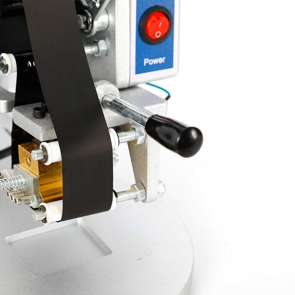 Electric Hot Foil Stamping Machine 110V - Date Code Printer for PVC, Leather, PU & Paper - Perfect for Packaging, Labeling & Product Customization