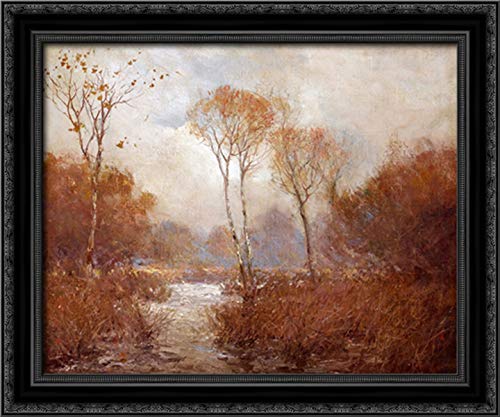 Robert Julian Onderdonk October Landscape 24x20 Framed Canvas Art - Black Ornate Wood Frame - Perfect for Living Room, Bedroom & Office Wall Decor