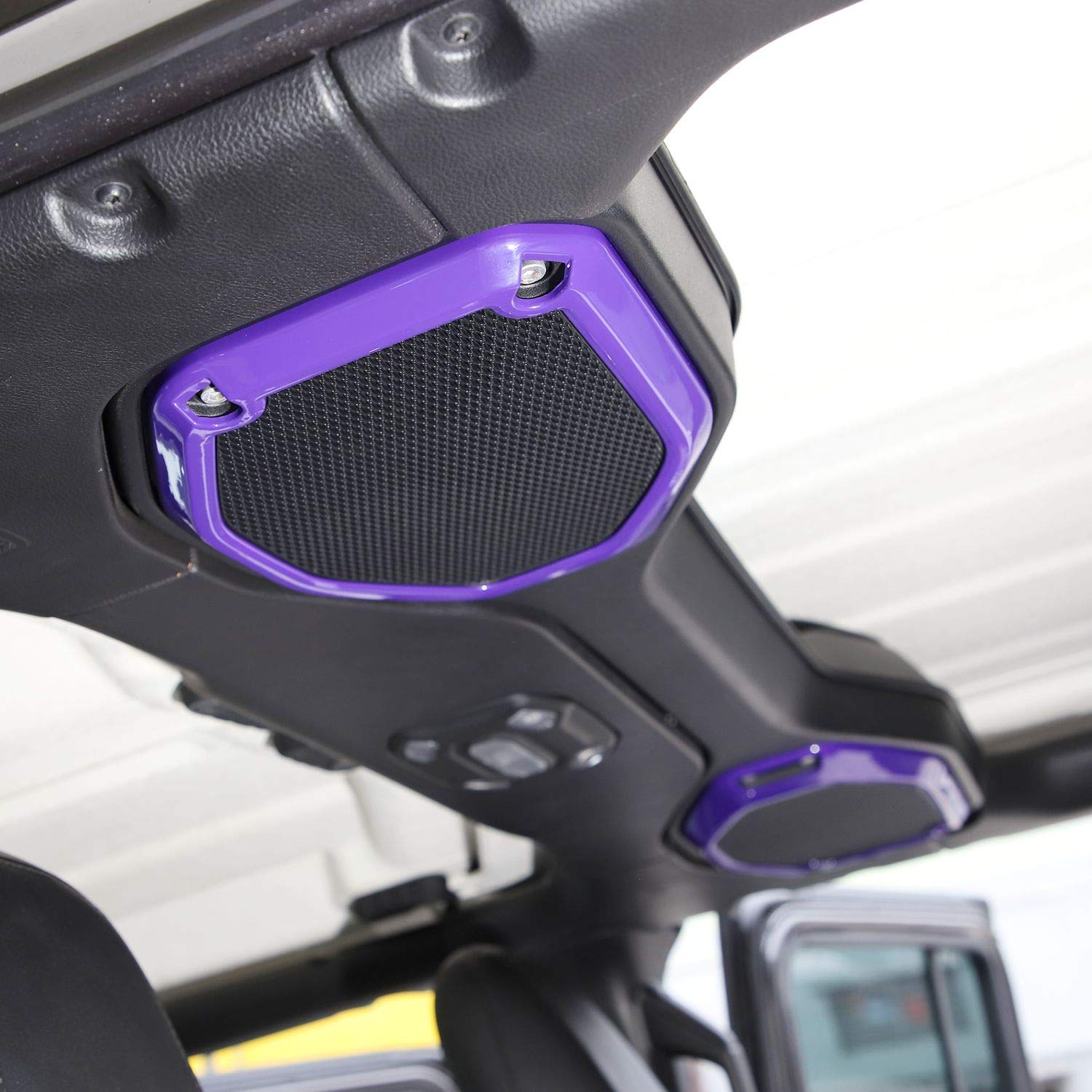 Voodonala ABS 4-Piece Purple Speaker Audio Trim & A Pillar Trim for 2018-2023 Jeep Wrangler JL/JLU & Gladiator JT - Interior Upgrade for Enhanced Sound & Style