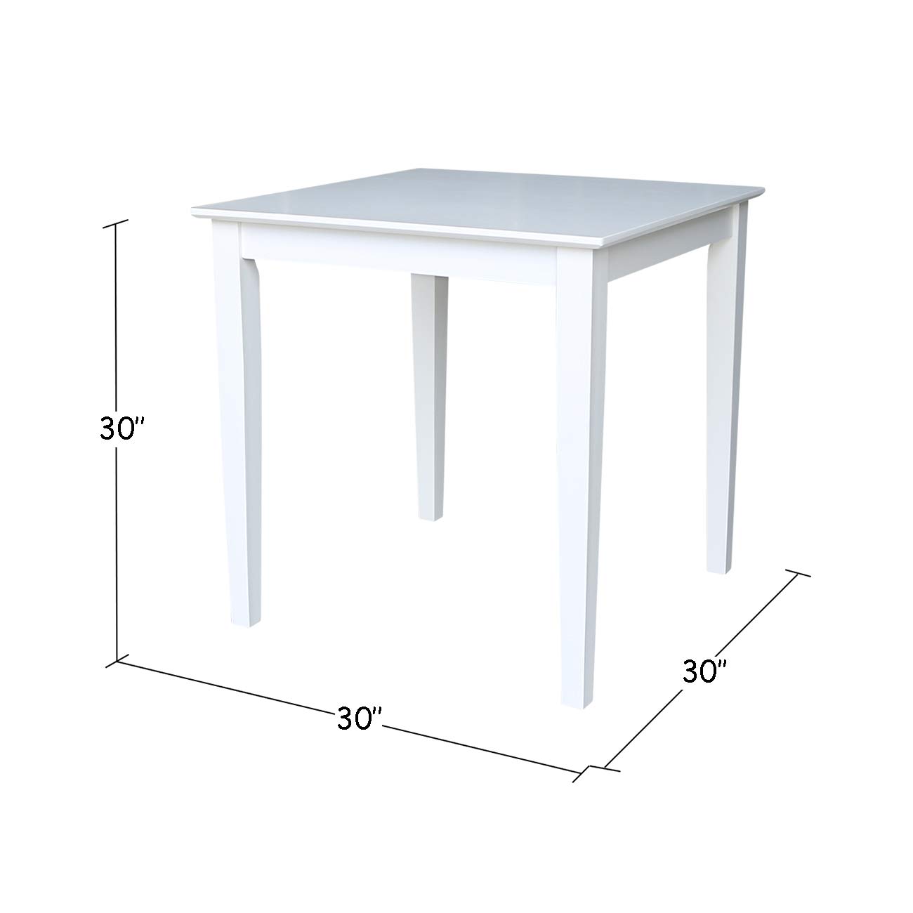 Solid Wood Dining Table with White Finish - International Concepts - Perfect for Kitchen, Dining Room, and Small Space Homes