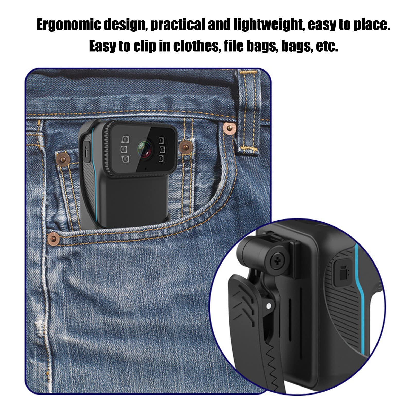 1080P HD Police Body Worn Camera - Waterproof Body Cam Recorder with Night Vision & Microphone for Law Enforcement | Ideal for Patrols, Evidence Collection & Security Surveillance