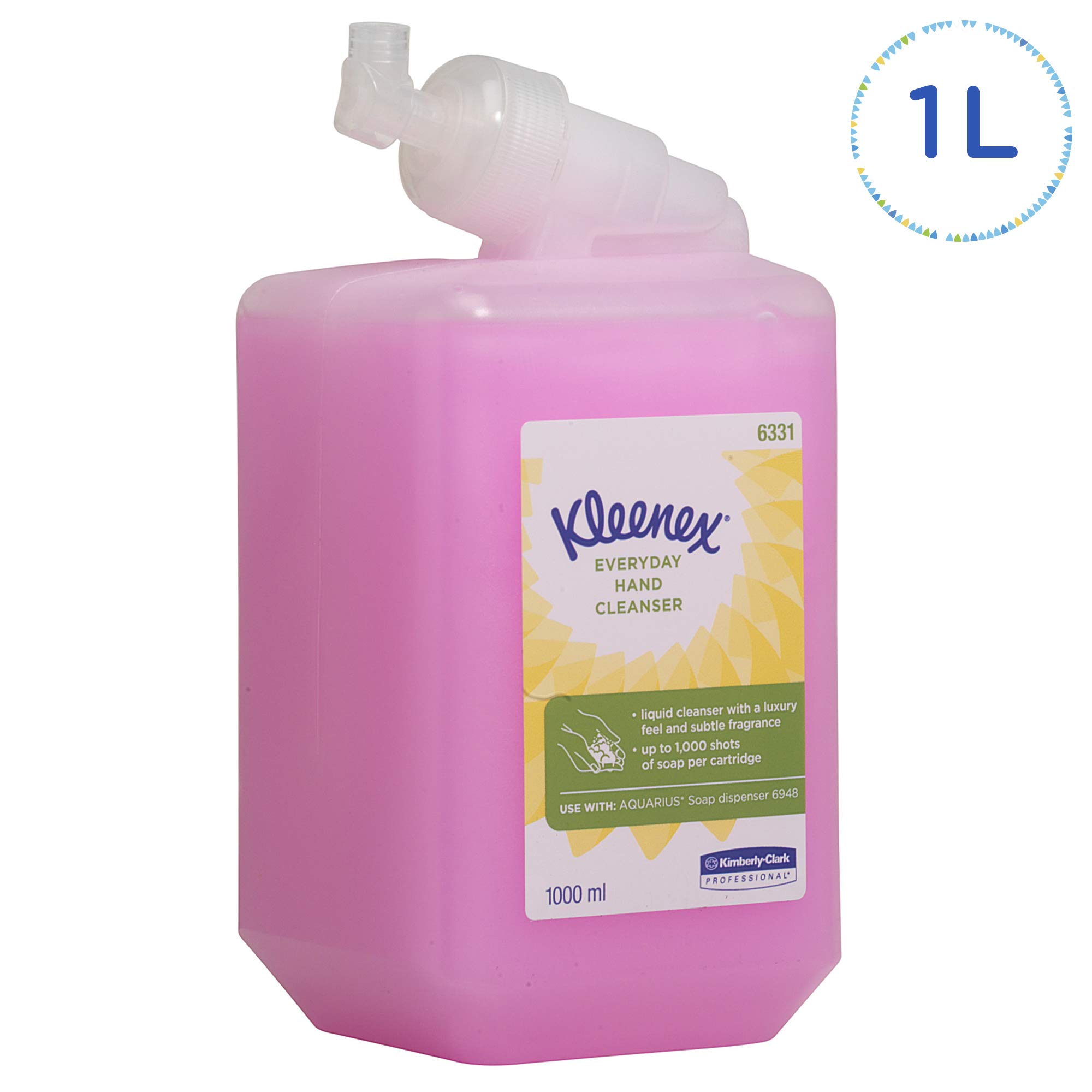 Scott Essential Foam Hand Wash 6340 Refill Pack - 6 x 1 Liter Scented Foaming Hand Soap Refills (Pink) with Kleenex Hand Soap 6331 - Bulk Liquid Hand Soap for Home, Office & Public Restrooms