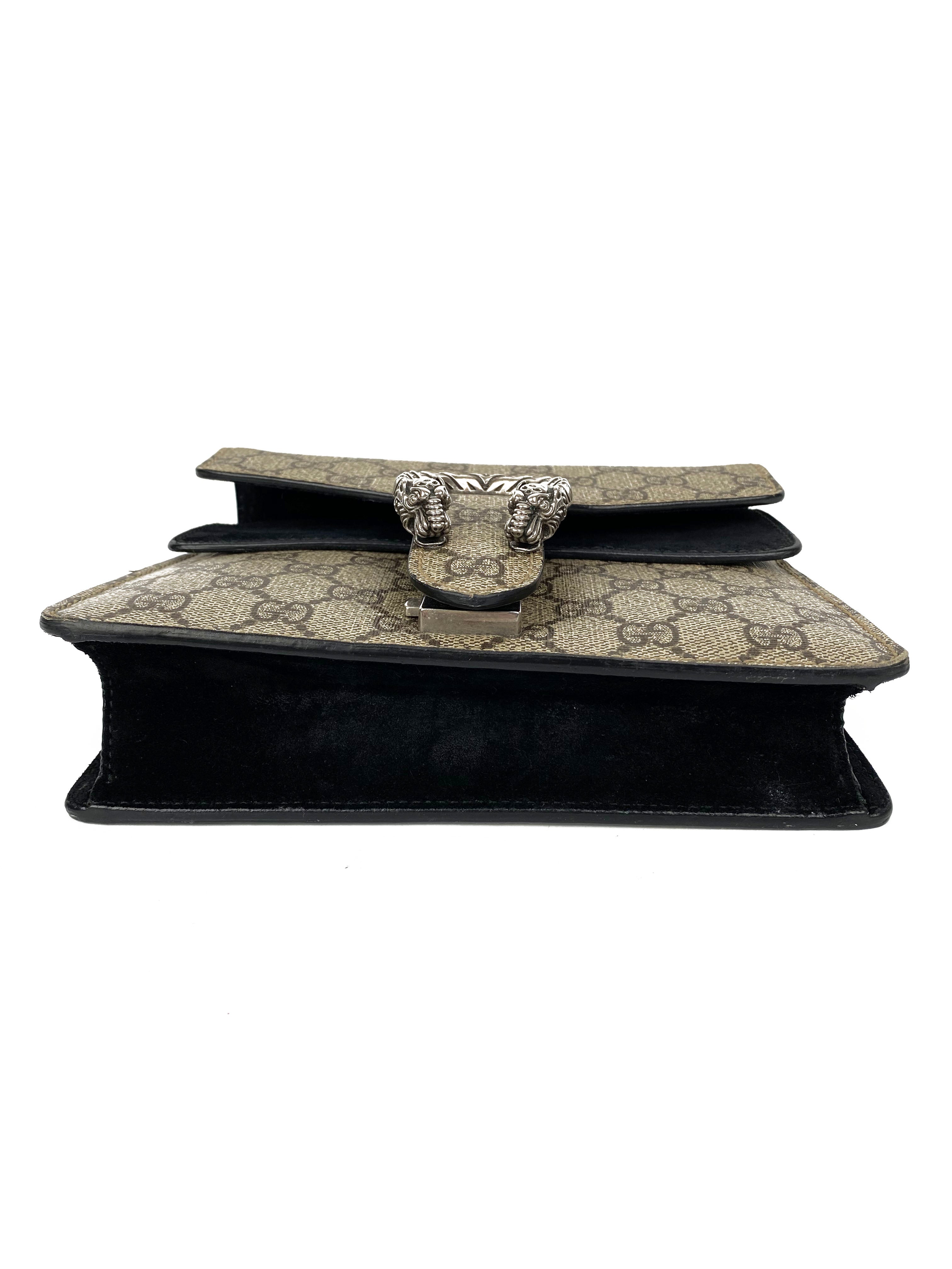 Gucci GG Supreme Mini Dionysus Crossbody Bag with Black Trim - Stylish Luxury Handbag for Women, Perfect for Parties, Dates & Everyday Use