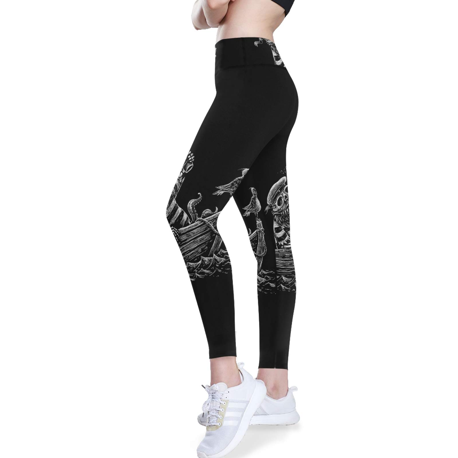 Skeleton Sailor Yoga Pants - High Waist Tummy Control Leggings for Workout & Running