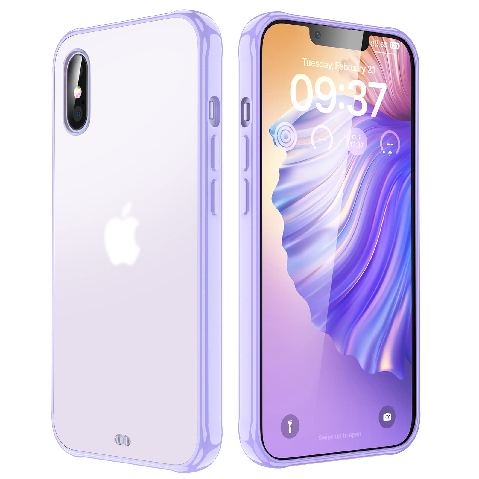 ORIbox Translucent Matte Case for iPhone X & iPhone XS - Soft Edges, Lightweight Protective Cover in Purple | Perfect for Women, Men & Kids - Great for Daily Use, Work & School