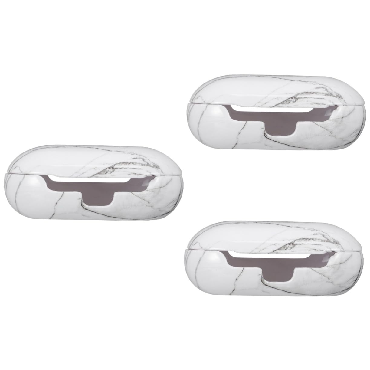 Hemobllo 3 Pack Marble Pattern Headphone Case Cover - Protective Shell for Wireless Headphones with Charging Port Access - White (Perfect for Travel, Gym & Daily Use)