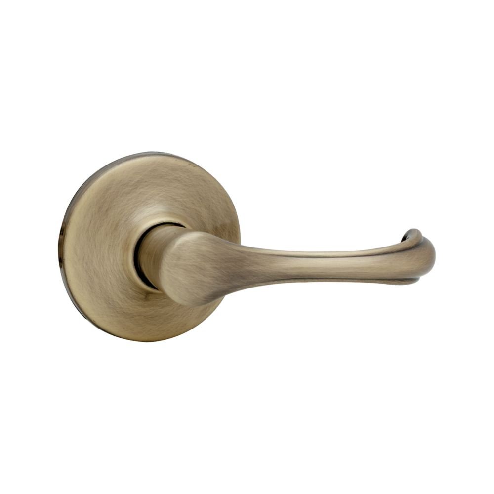Kwikset Dorian Hall/Closet Lever Door Handle - Antique Brass Finish - Perfect for Bedroom, Closet & Interior Doors