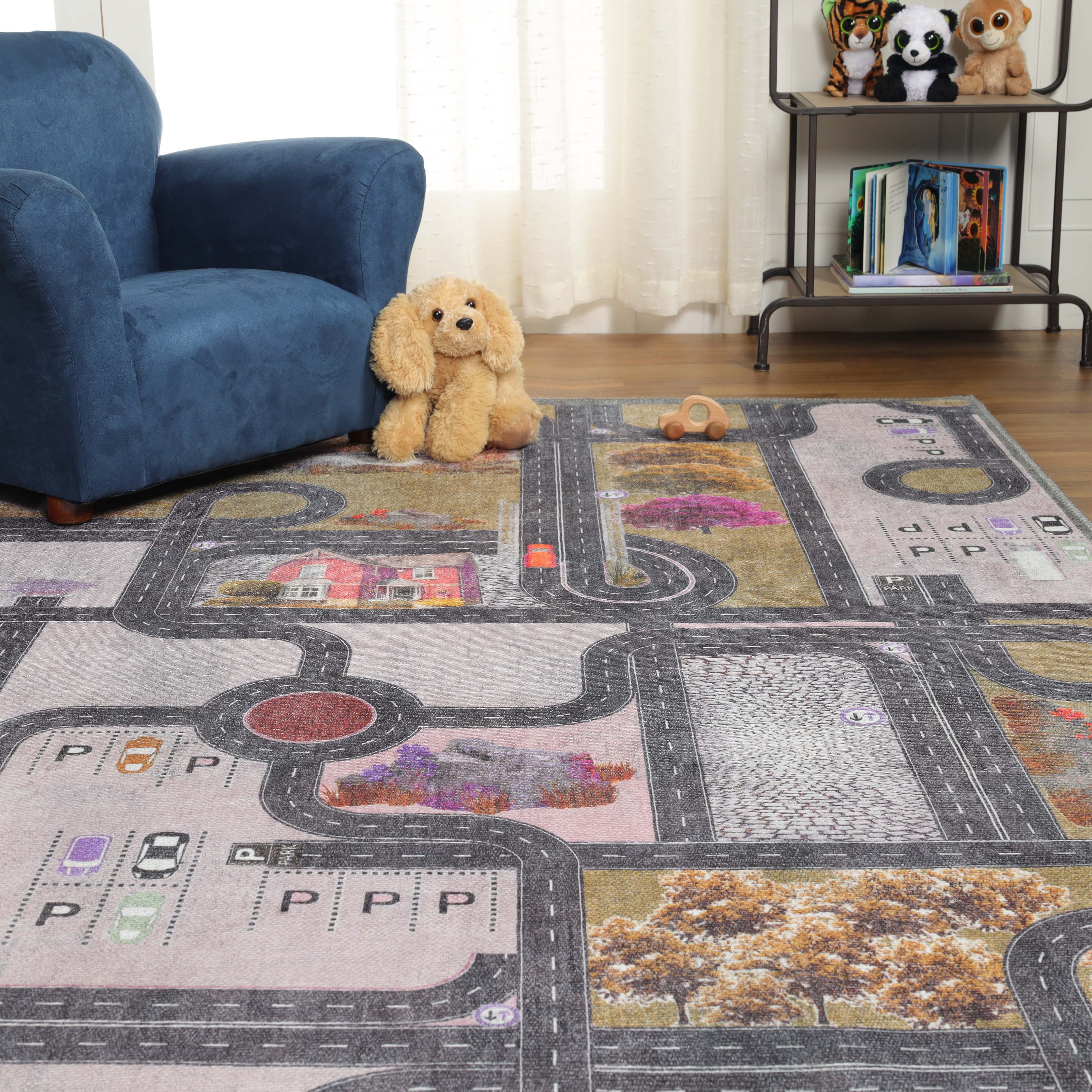 Non-Slip Kids Playroom Rug - Washable Nursery Carpet for Indoor Use | Safe Play Area Mat for Toddlers & Children | Perfect for Daycare, Bedroom, and Playroom Flooring