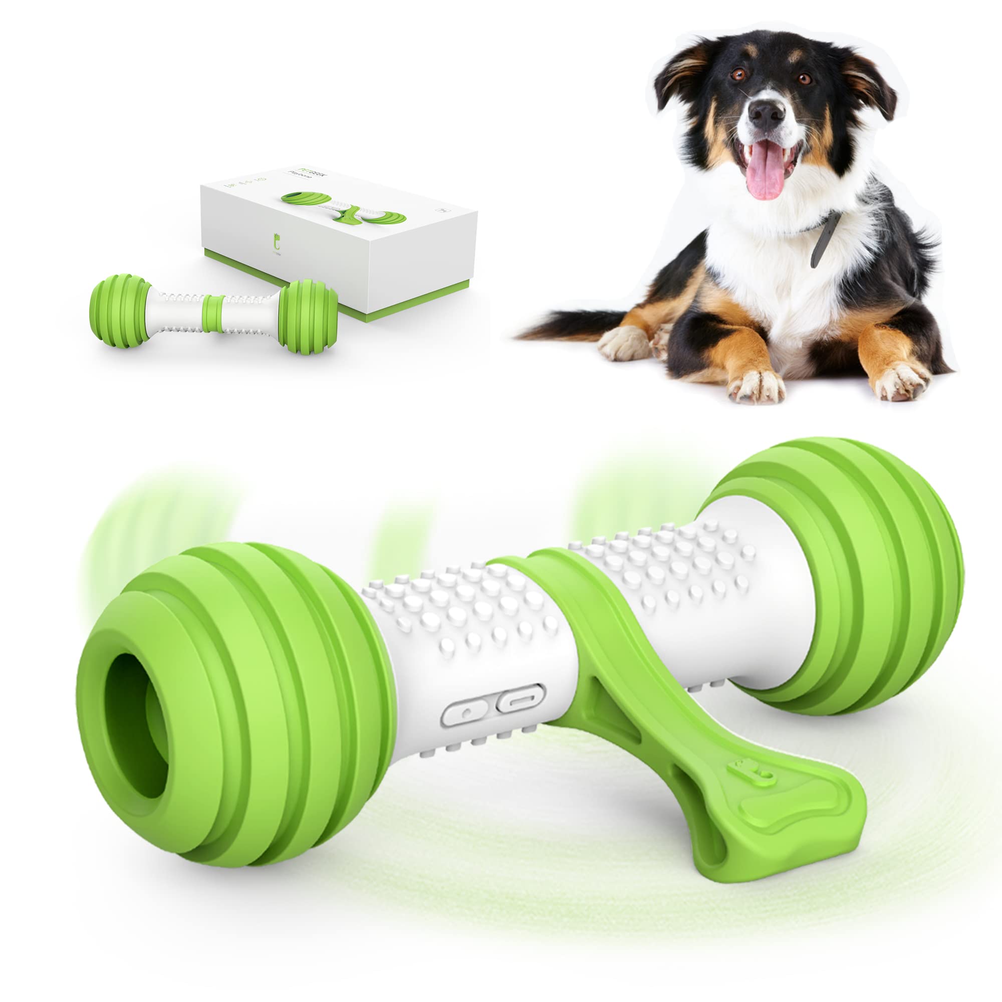 PETGEEK Interactive Electronic Dog Bone Toy - Automatic Moving & Chasing Pet Enrichment for Medium Large Dogs | USB Rechargeable Safe Chew Toy for Boredom Relief | Indoor Outdoor Play, Training & Exercise