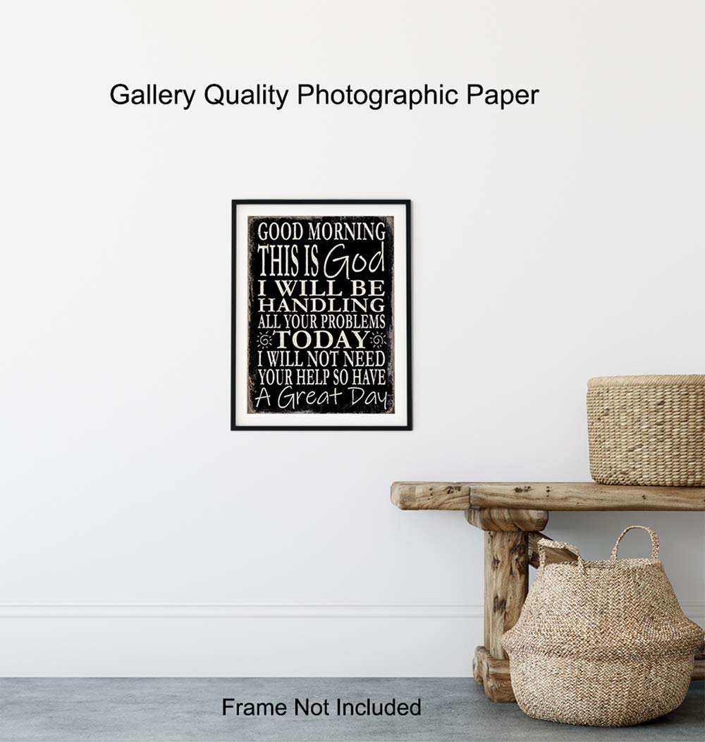 Religious Wall Art Decor - Inspirational Christian Picture for Home & Church - Catholic Gifts for Men & Women - Faith-Based Wall Decor - Funny Christian Art Print - Perfect for Living Room, Bedroom, Office & Church Decorations