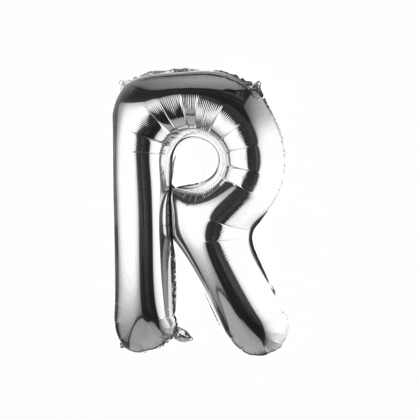 Balloonify Silver Mylar Letter R Balloon - 40 Inch Large Foil Alphabet Balloon for Birthday Party Decorations, Baby Showers & Graduation Celebrations (1 Count Box)