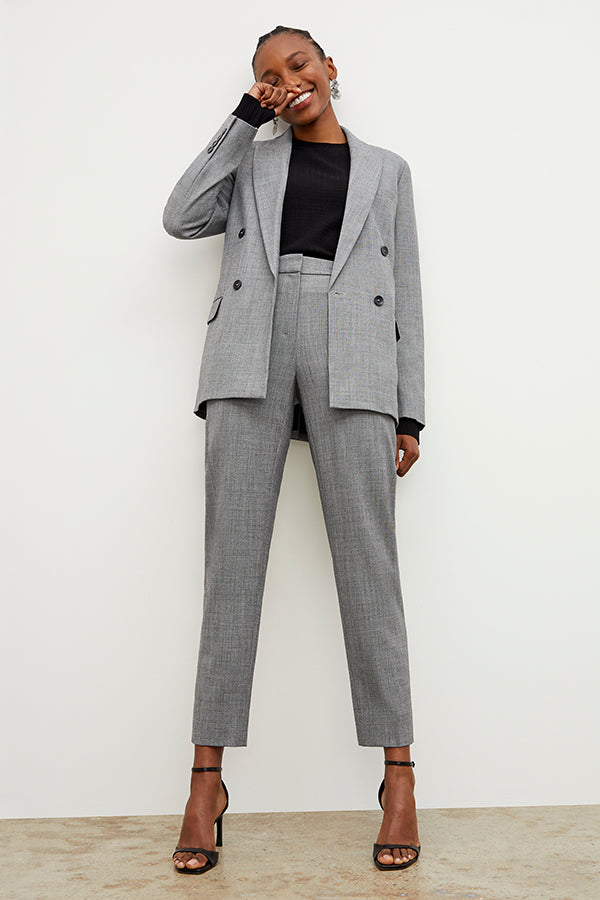 Mejia Sharkskin Pants for Men - Black & White Slim Fit Dress Pants for Business Casual & Office Wear