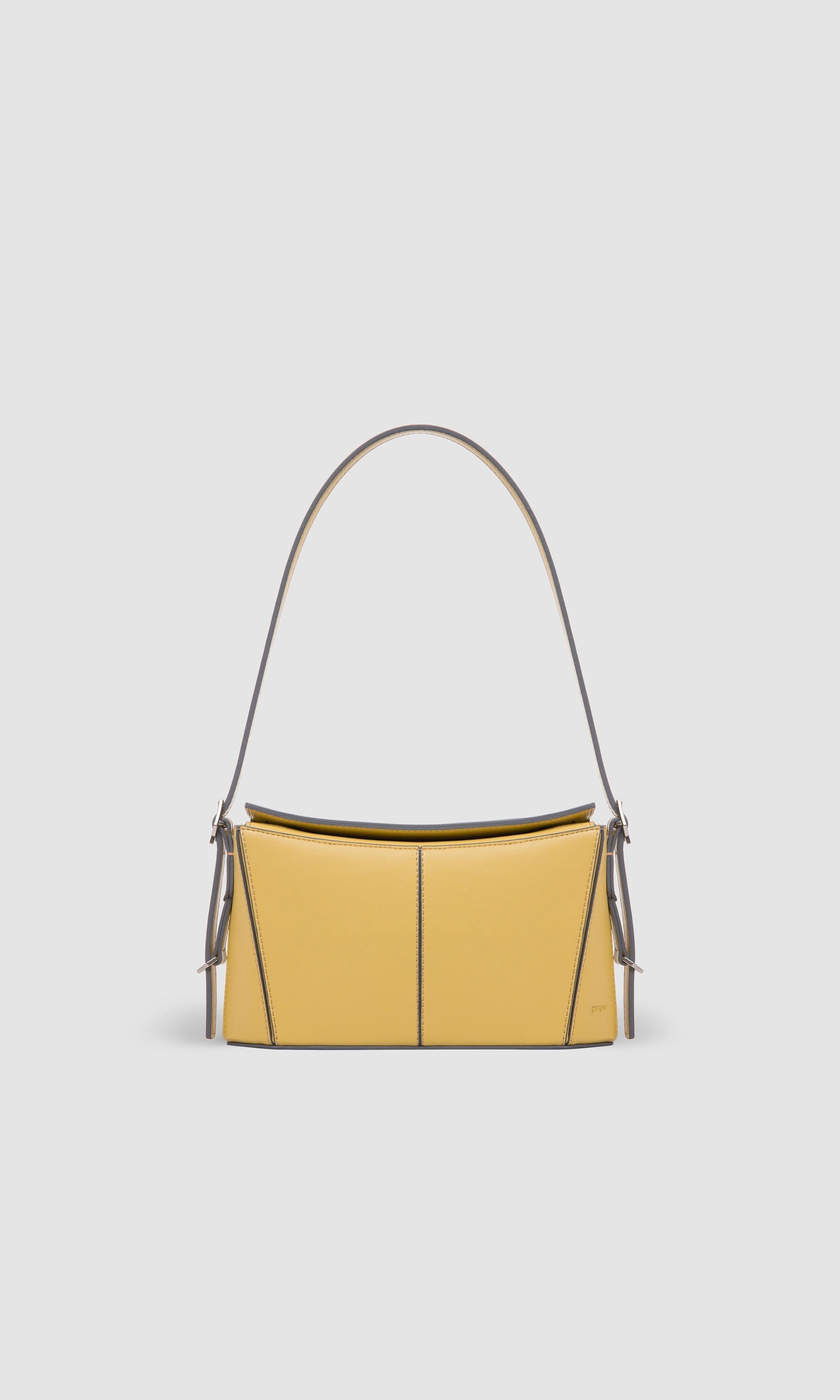 Kiara Vegan Leather Mini Crossbody Bag for Women - Apple Leather, Lemon Yellow | Stylish & Eco-Friendly Purse for Casual Outings, Parties & Travel