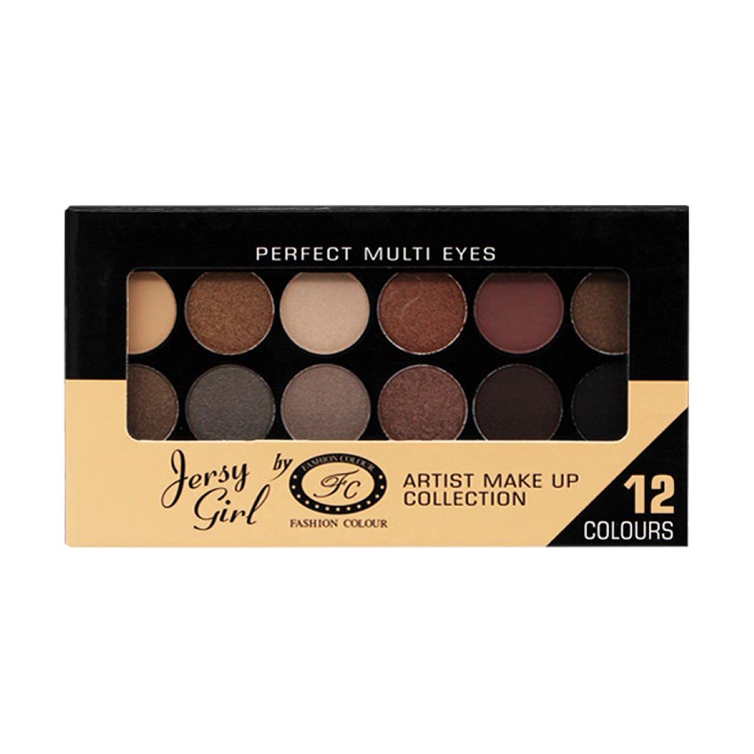 Jersey Girl Fashion Color Artist Makeup Palette - 12 Highly Pigmented Eyeshadow Shades (Shade 03, 14g) | Perfect for Party, Wedding & Everyday Glam Makeup Looks