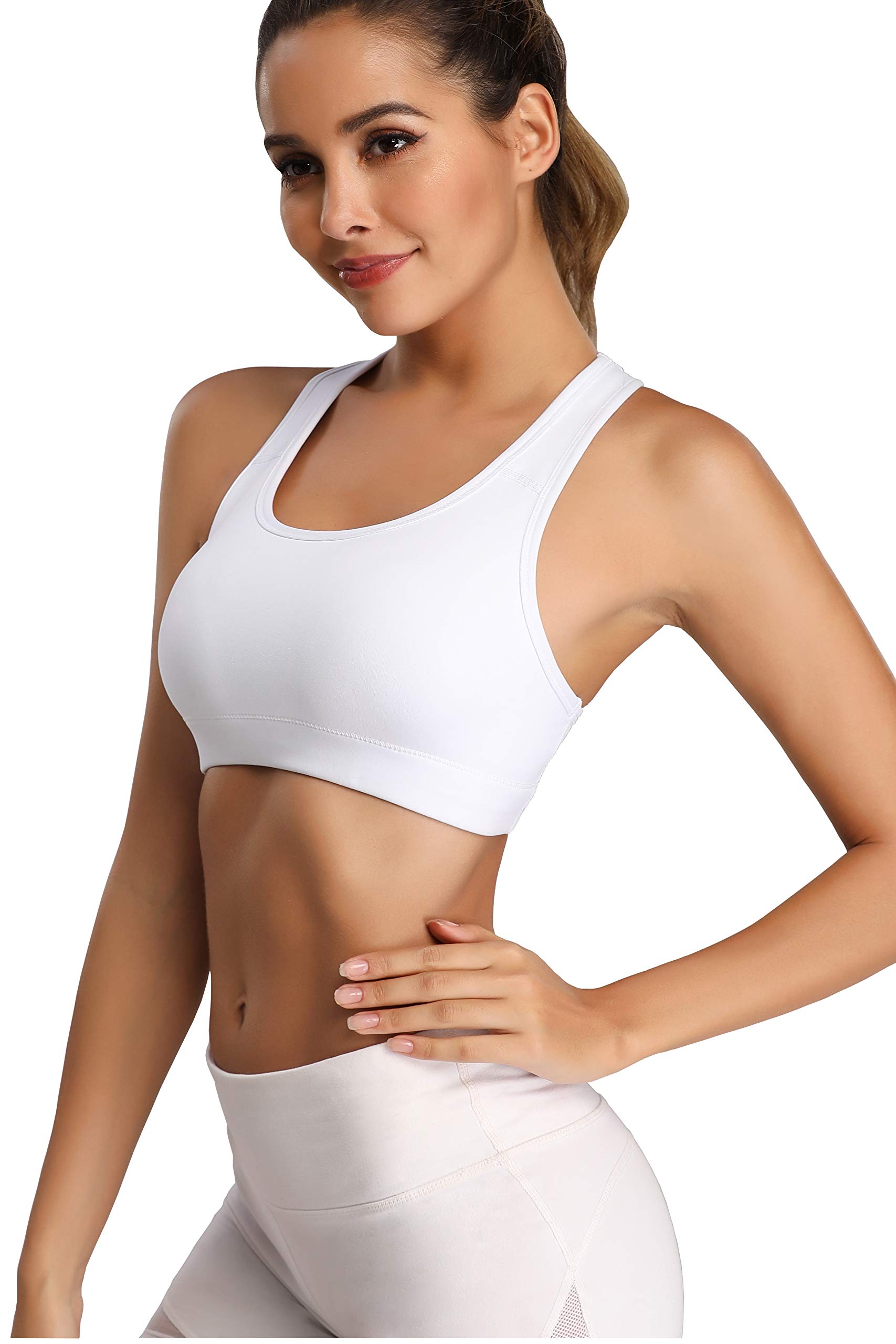 Oalka Women's Racerback Sports Bra - High Support Workout Running Yoga Fitness Bras for Active Women | Perfect for Gym, Jogging & High-Intensity Training