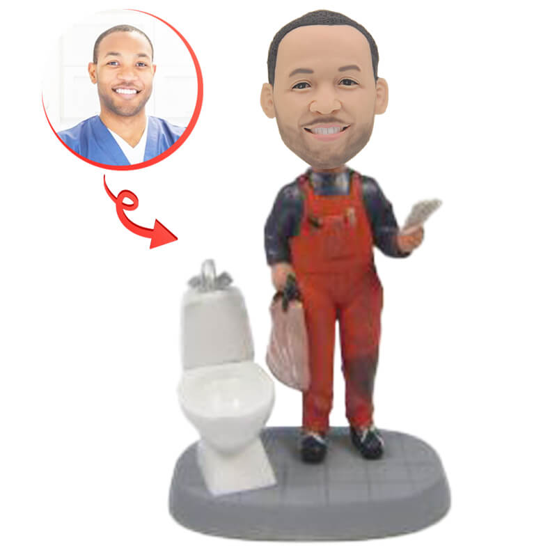 Custom Bobblehead for Bathroom Tile Setters - Personalized Construction Worker Gift for Home Renovation & DIY Projects