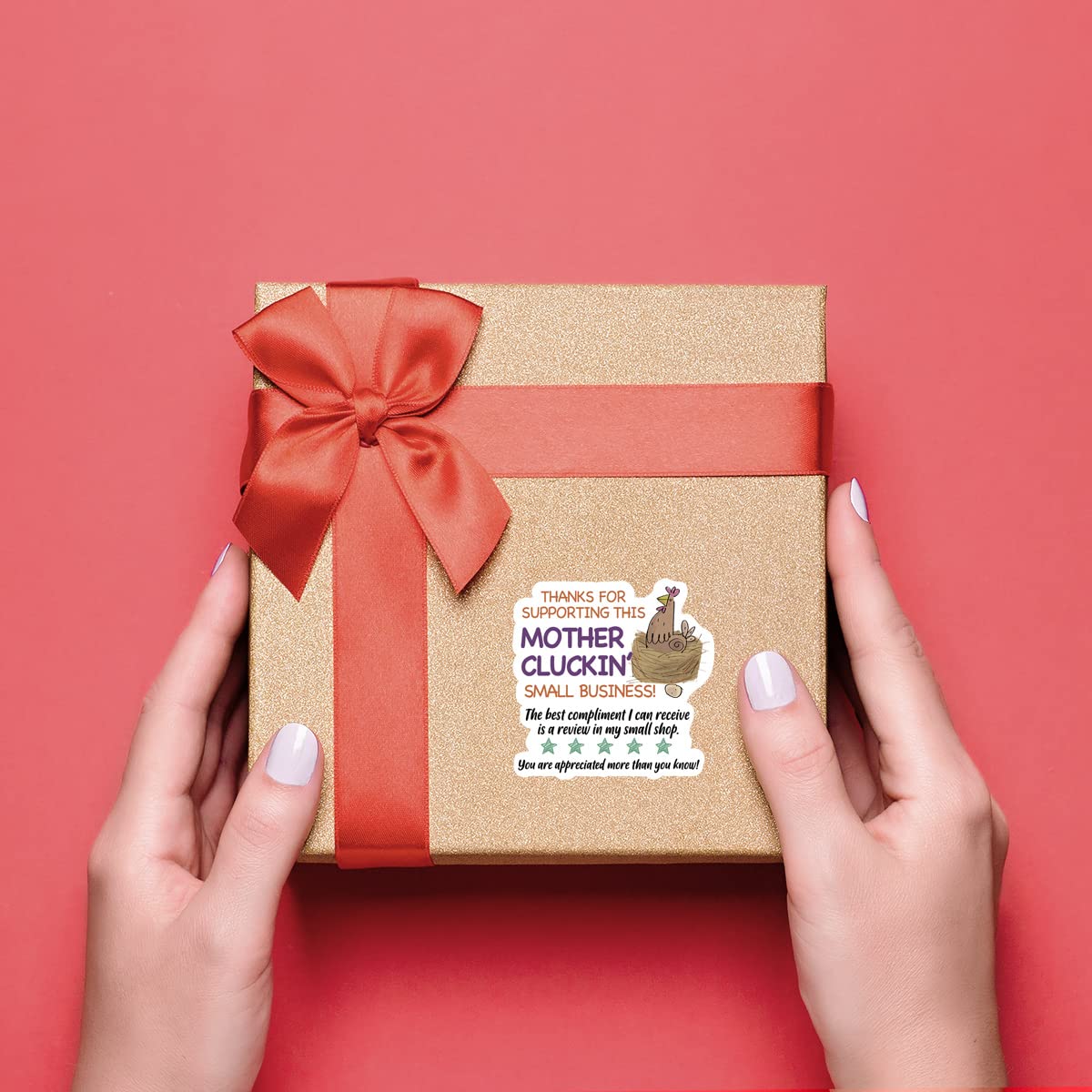 500 PCS Handmade Thank You Stickers for Small Business - Support Small Shops, Online Retailers & Handmade Goods - Perfect for Mail Envelopes, Packaging & Customer Appreciation