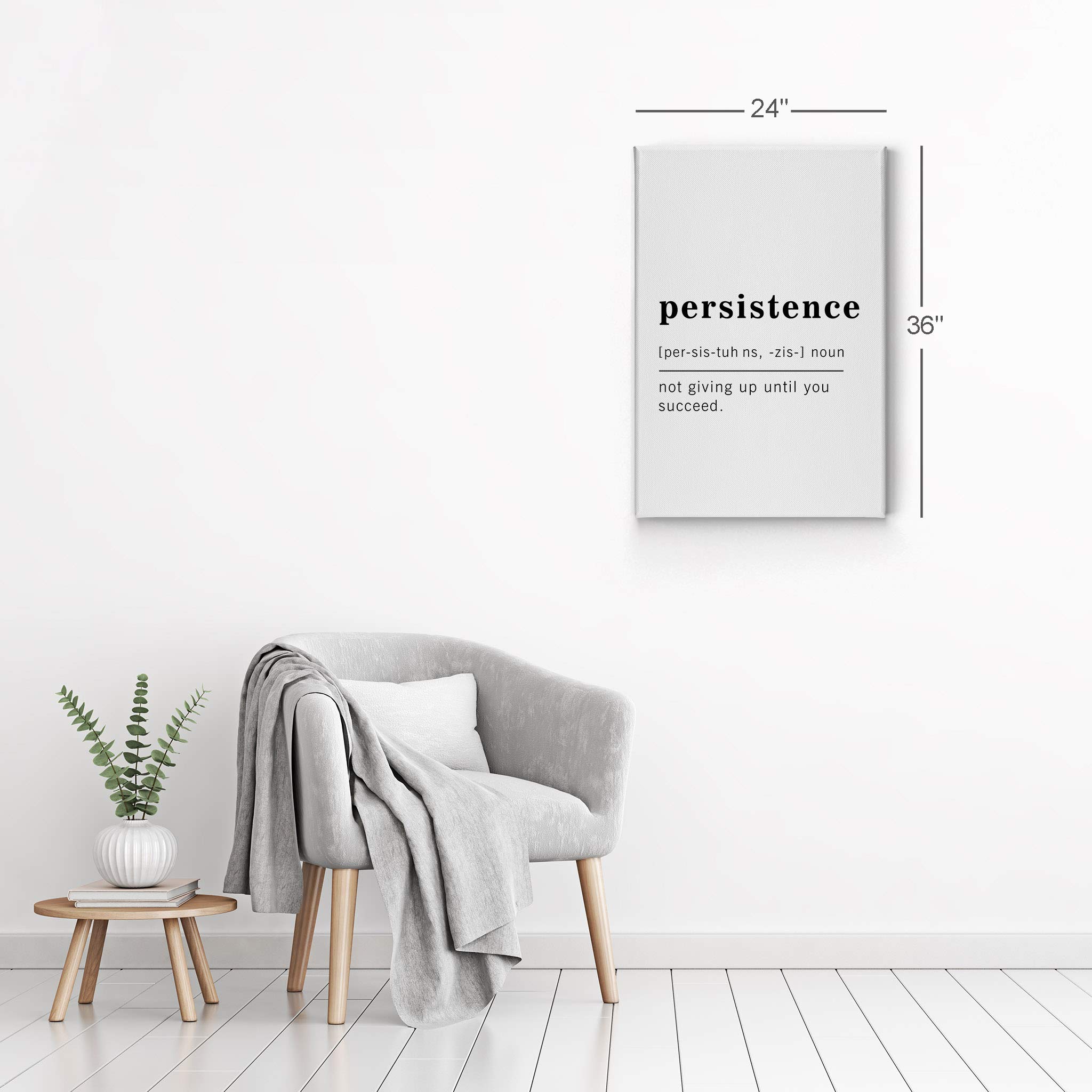 Funny Noun Dictionary Definition of Persistence Canvas Print - Inspirational Quote Wall Art for Office, Living Room & Bedroom - Ready to Hang Home Decor (40x30 inches, Made in USA) - Perfect Motivational Gift for Graduation, Housewarming & Work Spaces