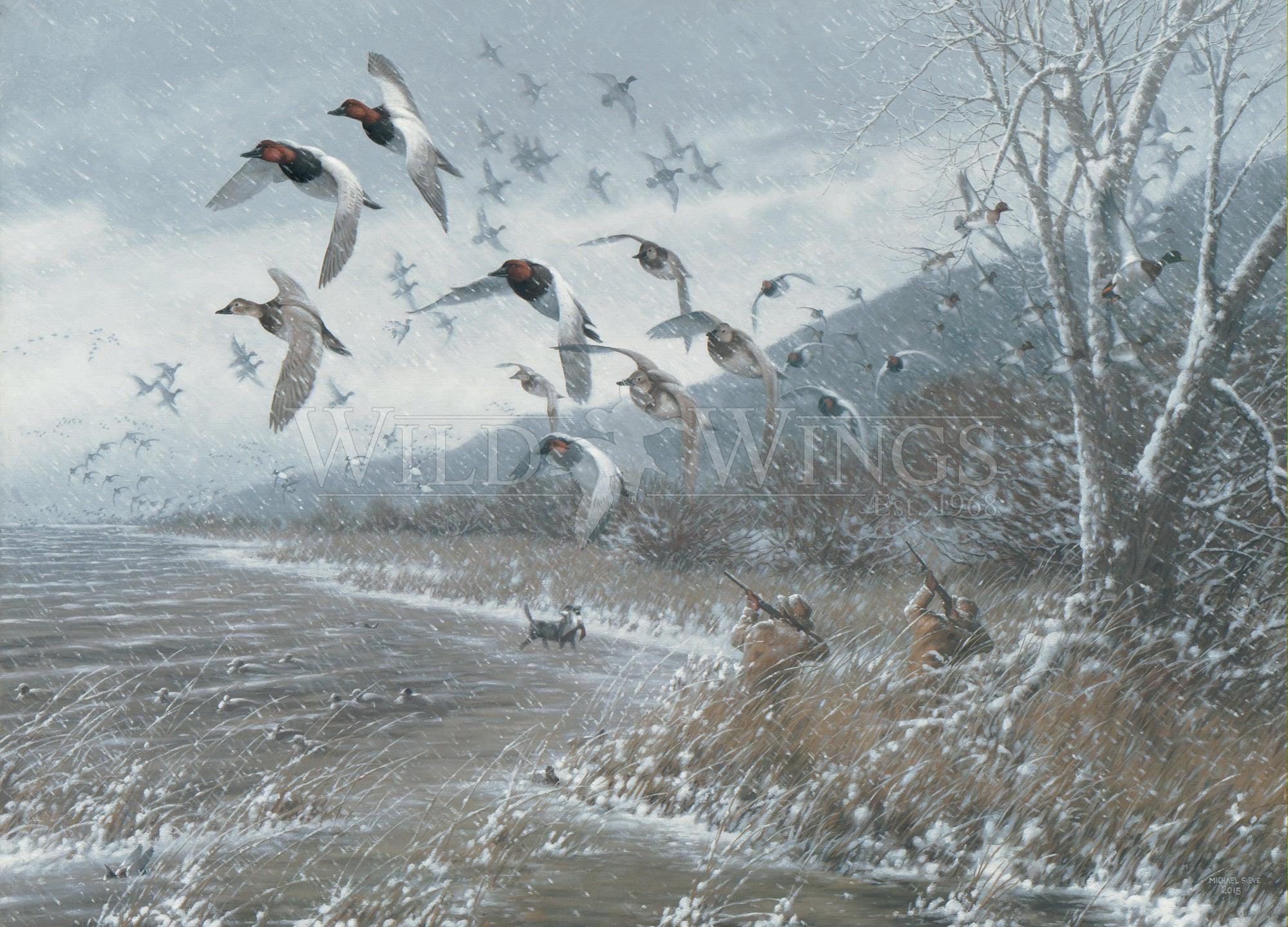 Limited Edition Armistice Day Hunt Canvas Print - Premium Canvasback Duck Hunting Artwork for Home & Office Decor | Perfect for Hunting Enthusiasts & Wildlife Lovers