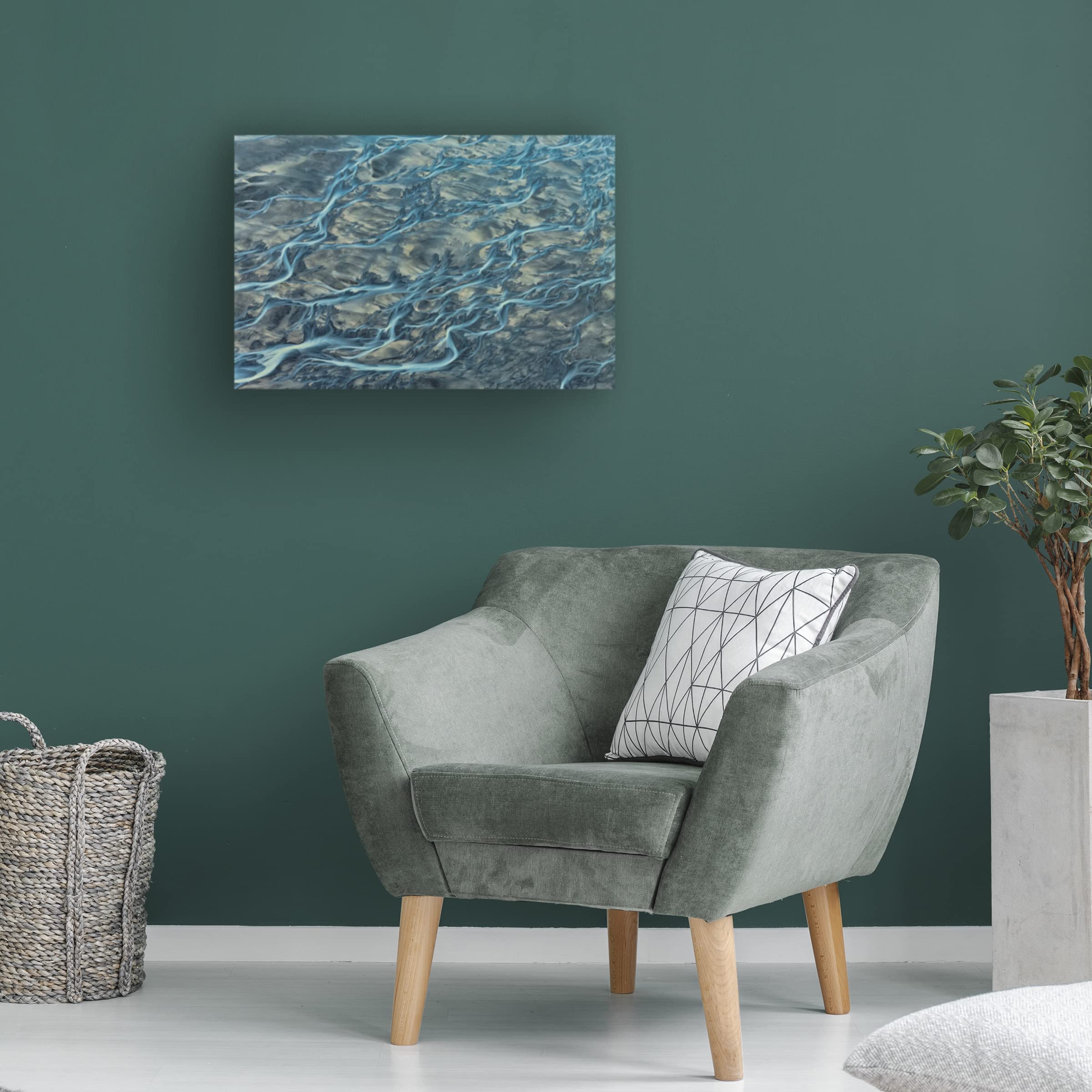 Peter Svoboda 'Veins of The Earth 3' Canvas Wall Art Print - Modern Abstract Landscape Painting for Living Room & Office Decor - High Quality Gallery Wrapped Ready to Hang
