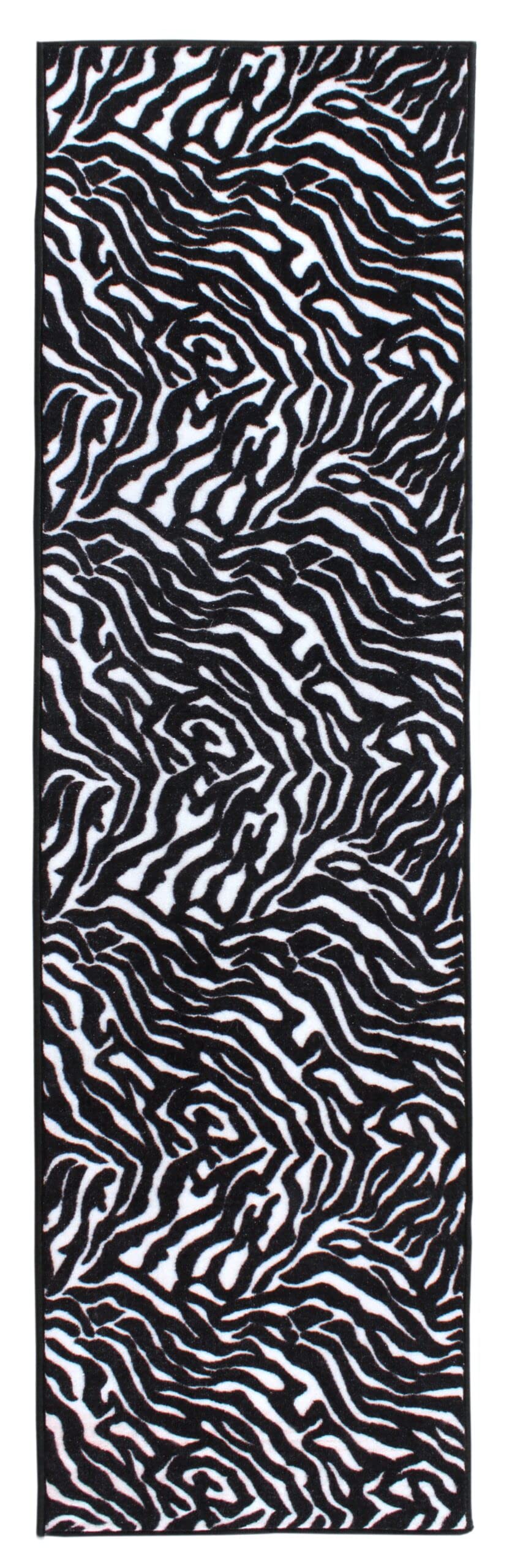 Zebra Print Area Rug 3' x 16' - Modern Animal Print Runner Rug for Living Room, Bedroom, Nursery | Non-Slip Indoor Carpet for Kids Room, Hallway & Entryway