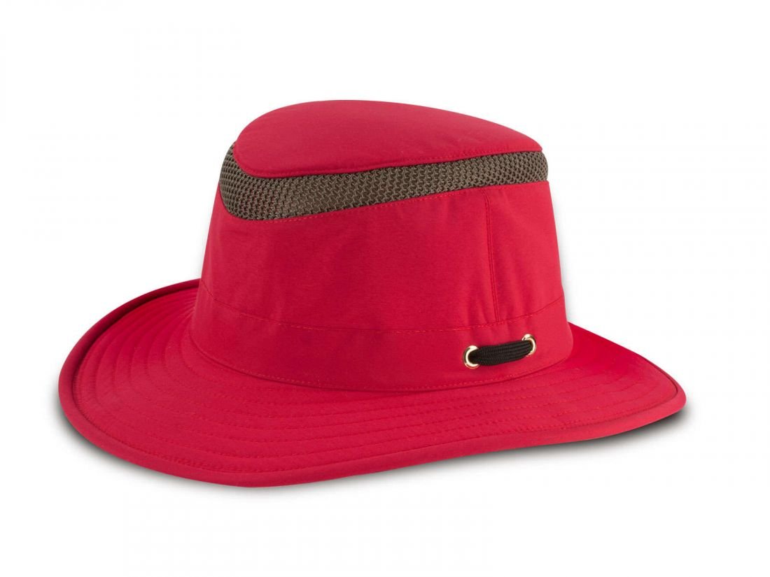 Tilley LTM5 Airflo Hat for Men - Breathable Sun Protection Outdoor Hat in Cherry Red - Perfect for Hiking, Camping, and Summer Adventures