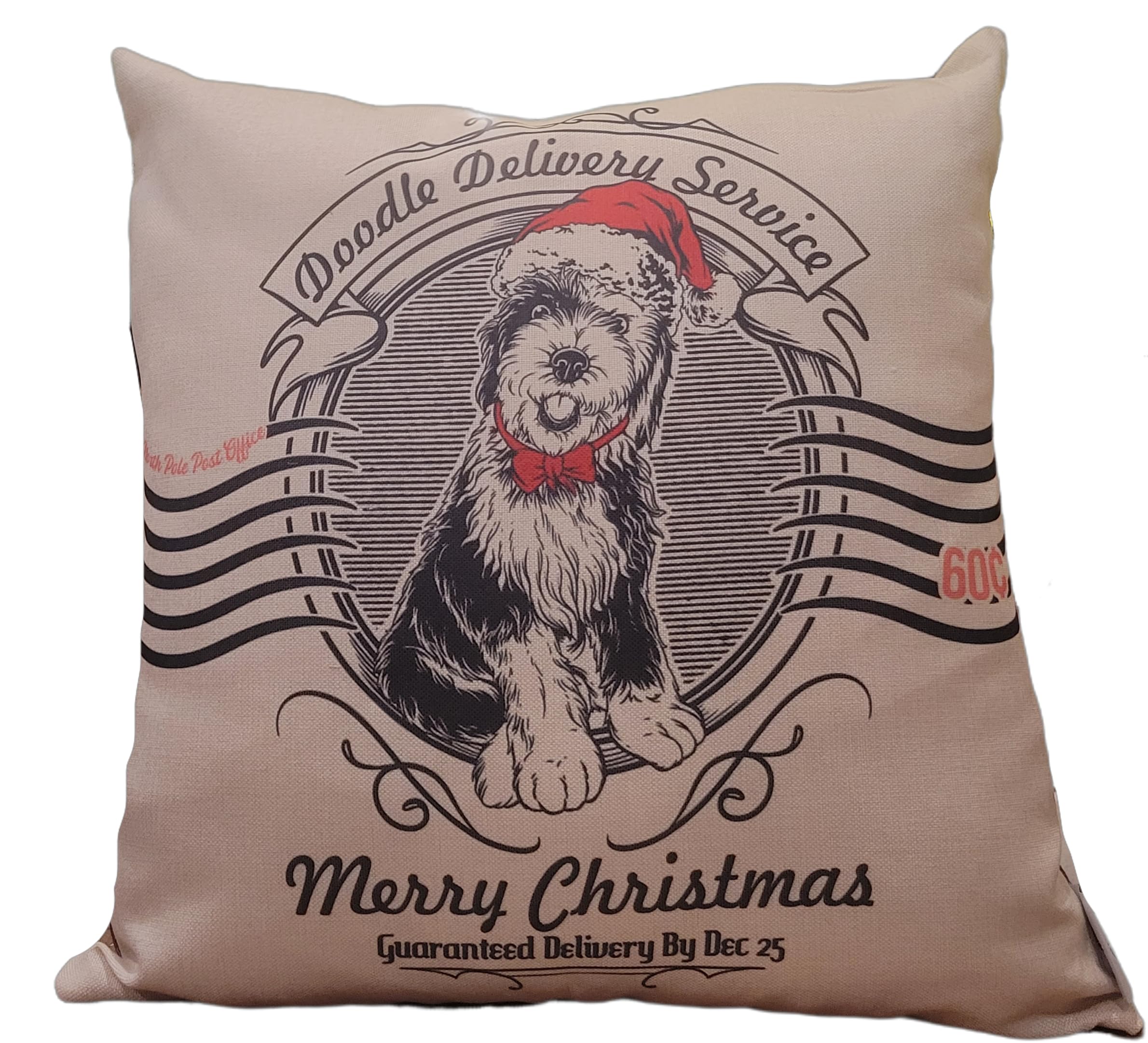 Sheep-a-Doodle Christmas Pillow Cover 20x20 - Cozy Holiday Decor
