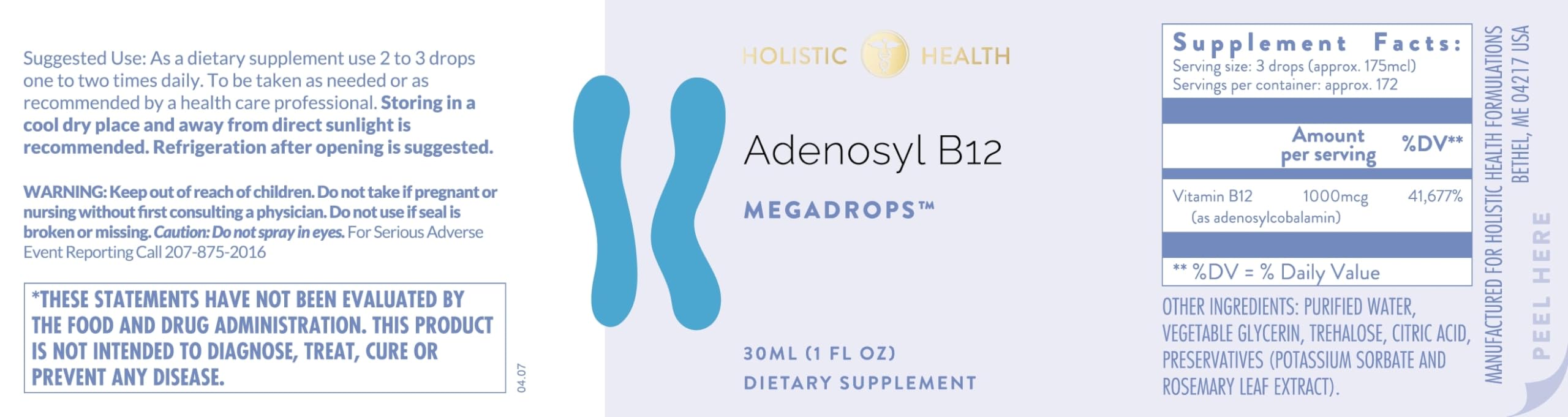 Premium Adenosyl B12 Liquid Vitamins - Fast Absorption Vitamin B12 Drops for Energy, Focus & Brain Support - 15ML Mega Drops for Adults - Boost Energy Naturally at Work, Gym & Daily Life