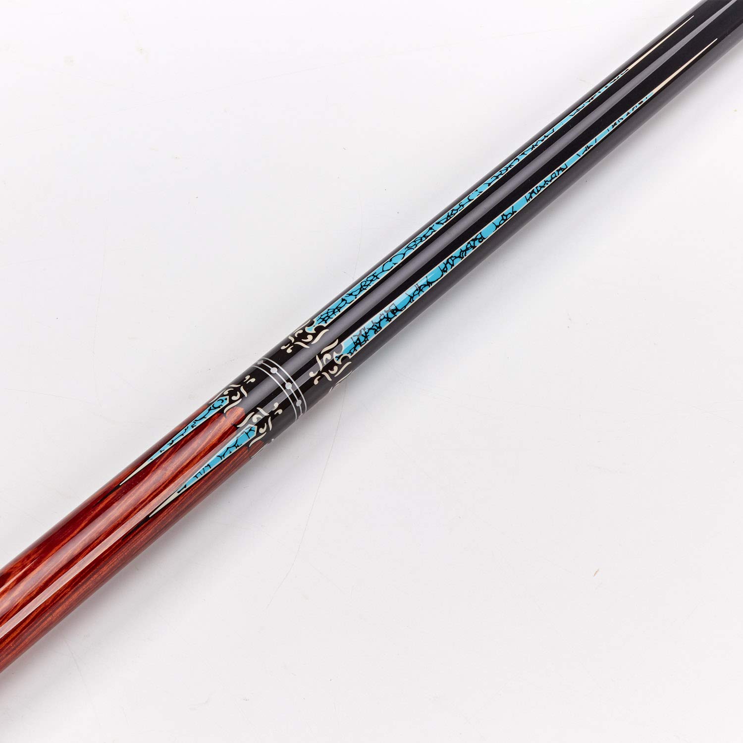 **Collapsar CXT 58-Inch Professional Pool Cue Stick - Black with Cream Points & Turquoise, Wrapless Handle | Includes Soft Case | Perfect for Billiards, Pool Halls & Home Game Rooms**