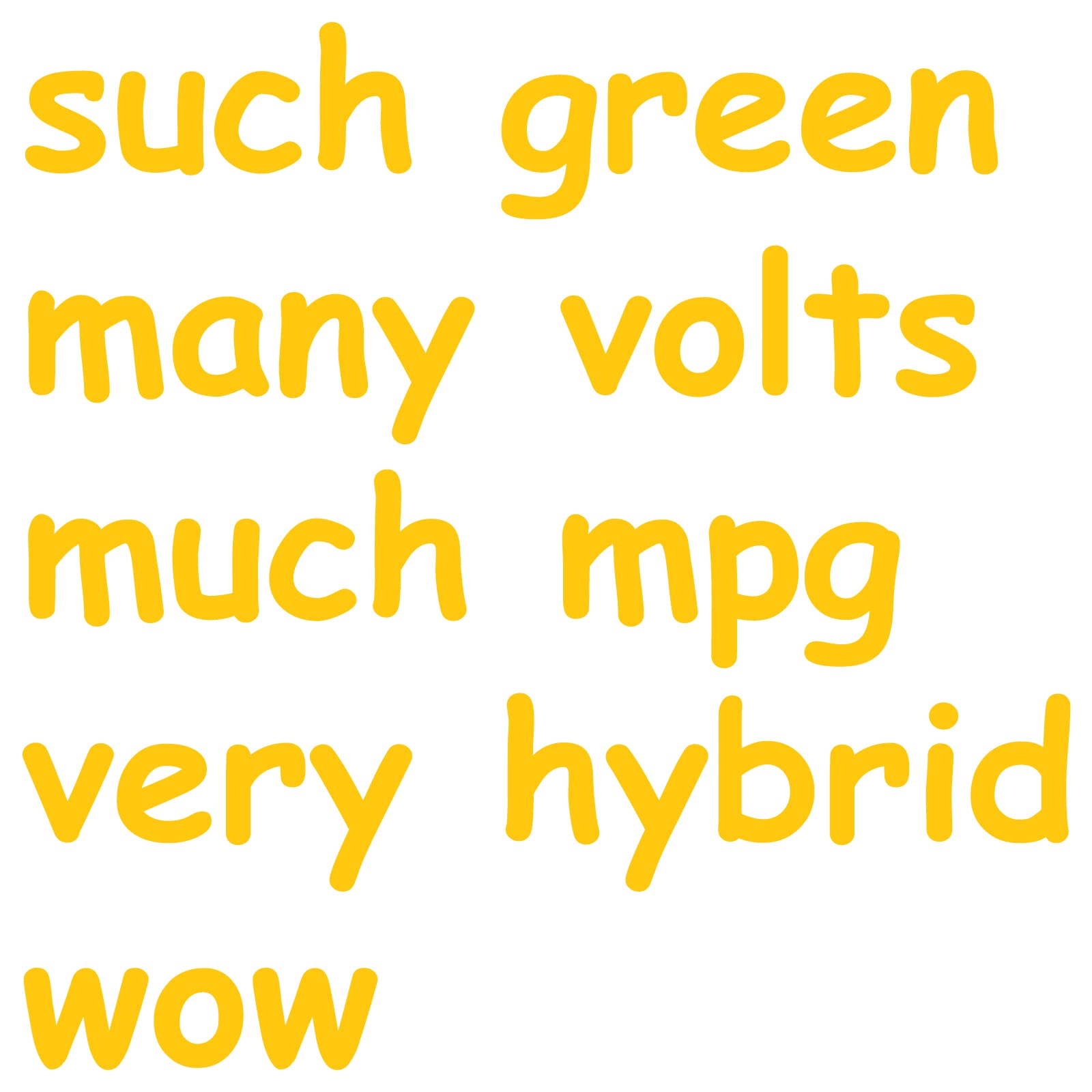 Funny Doge Sayings Vinyl Decal Sticker for Eco Cars - 5x5 Inch Die-Cut Waterproof Sticker - Perfect for Toyota Prius, Tesla & Electric Vehicles - Great for Bumpers, Windows & Laptops