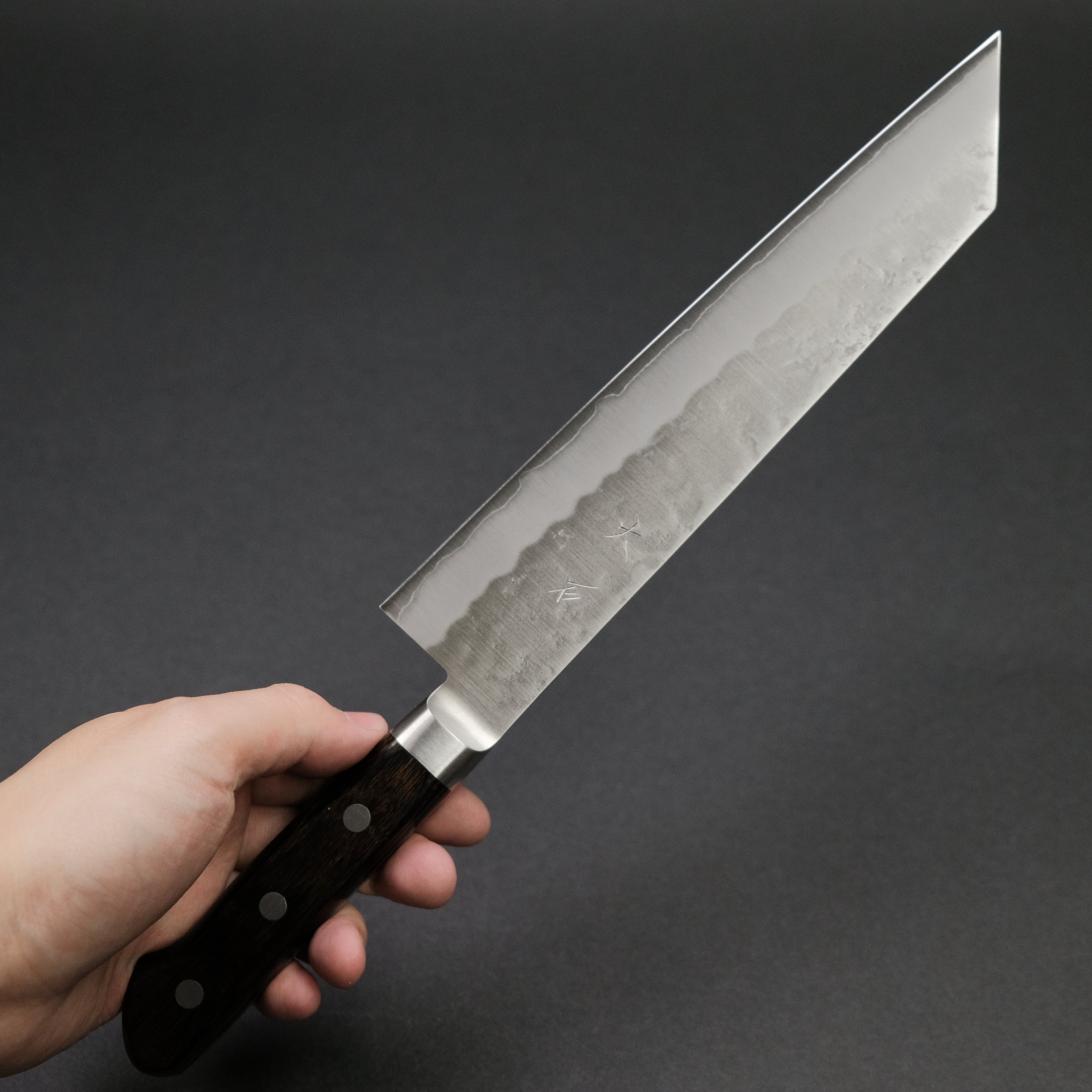 Premium Ohishi Ginsan Nashiji Kiritsuke Knife 210mm with Pakka Wood Handle - Japanese Kitchen Knife for Sushi, Sashimi & Precision Cutting