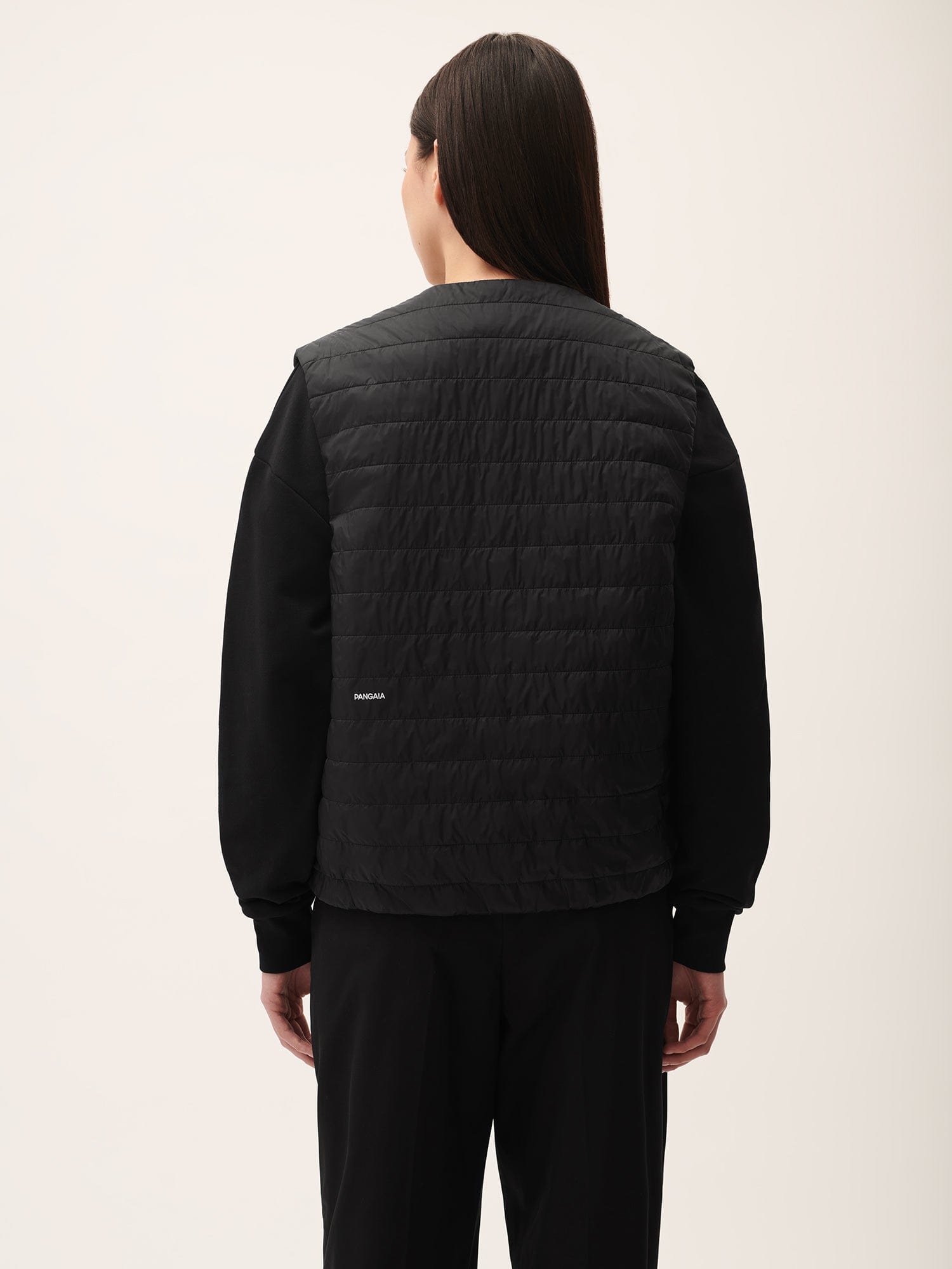 Women's Lightweight Fleece Gilet Vest with Floral Design - Black | Cozy Layering for Fall & Winter Outdoor Activities