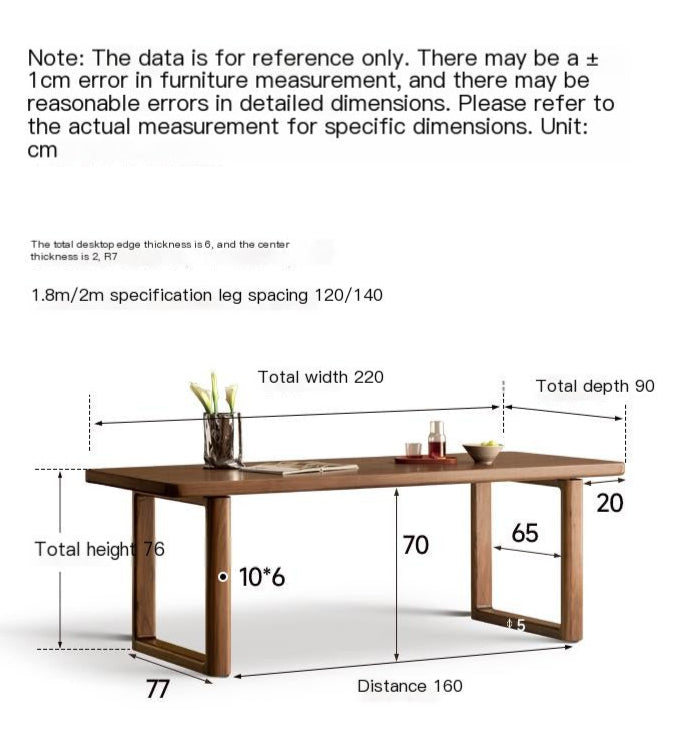 Premium Black Walnut Solid Wood Dining Table - Large 8-Seater Rustic Farmhouse Style for Dining Room & Kitchen | Handcrafted Natural Wood Table for Family Gatherings & Dinner Parties