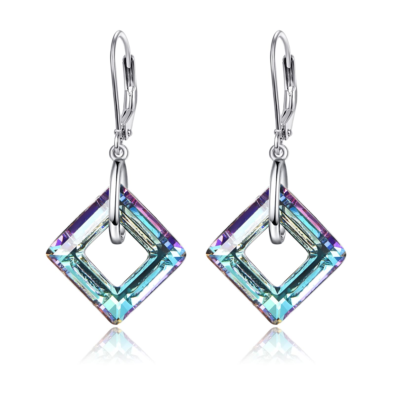 TANGPOET Hypoallergenic Sterling Silver Dangle Earrings for Women - Real Crystal Jewelry for Sensitive Ears | Perfect Birthday Gift for Mom, Teen Girls & Women | Elegant for Parties, Weddings & Daily Wear