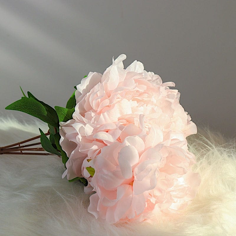 2 Bushes 17 Silk Artificial Peony Flowers Bouquets - Realistic Fake Peonies for Home Decor, Wedding Centerpieces & Party Arrangements