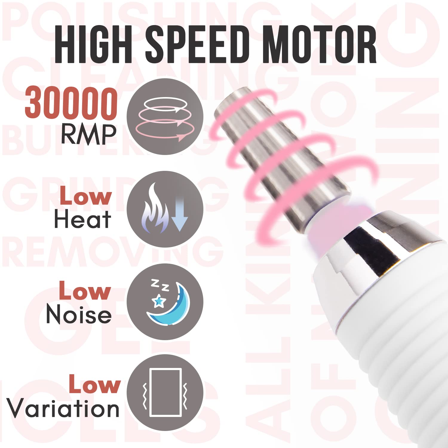 Makartt MALORY Rechargeable Nail Drill 30000RPM - Professional Cordless Electric Nail File Kit with 36W UV LED Light for Manicure & Pedicure | Perfect for Salon, Home Use & Travel Nail Care