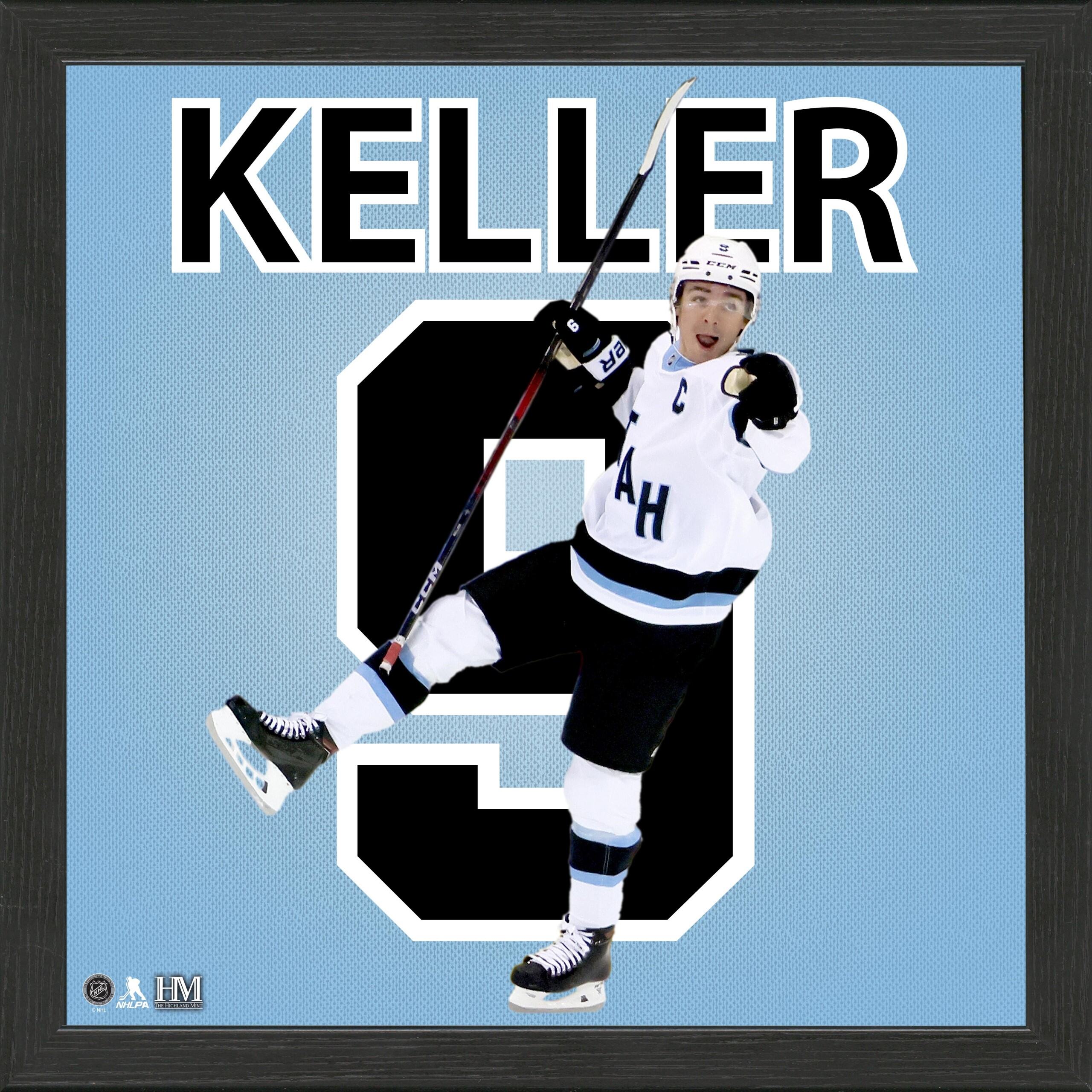 Clayton Keller Utah Hockey Club Impact Jersey Frame - Display Case for Autographed Hockey Jerseys - Perfect for Sports Memorabilia Collection and Fan Cave Decor