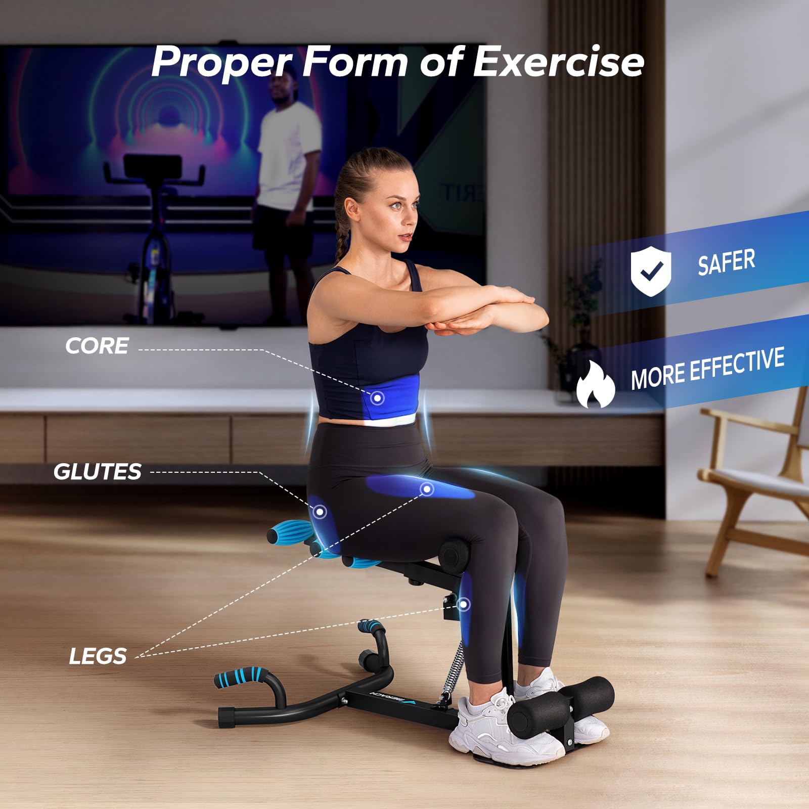 MERACH Adjustable Deep Squat Machine for Women - Glutes & Core Trainer, Leg Push Up Workout Equipment for Home Gym - Perfect for Toning, Strength Training & Home Fitness Routines