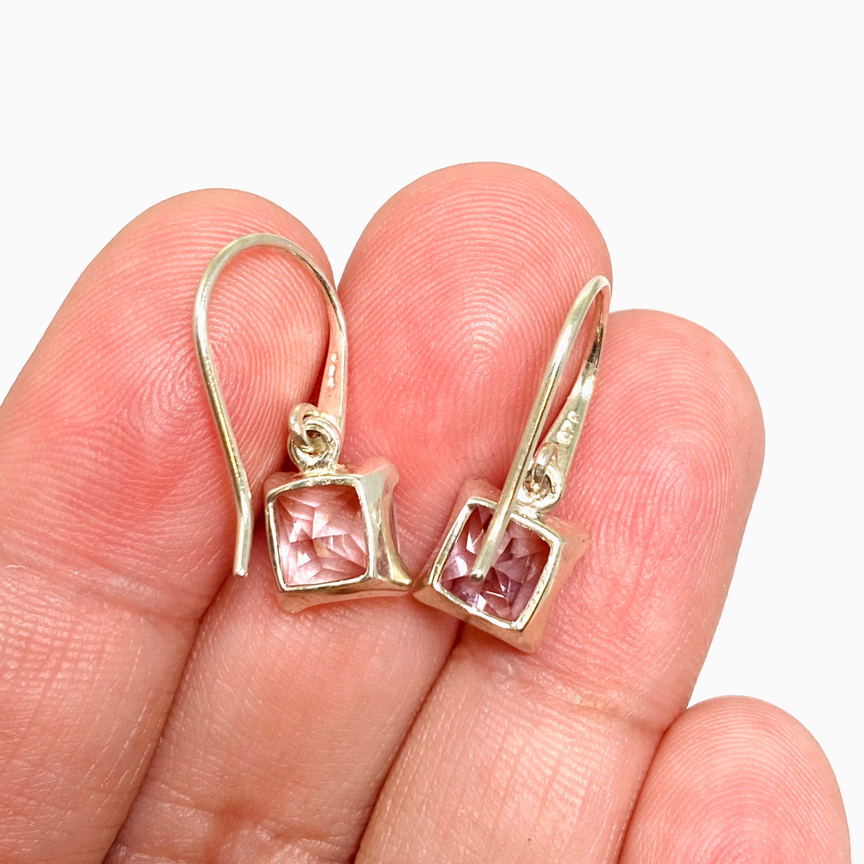 Amethyst Square Faceted Stud Earrings for Women - 925 Sterling Silver Dainty Jewelry - Perfect for Everyday Wear, Office & Special Occasions