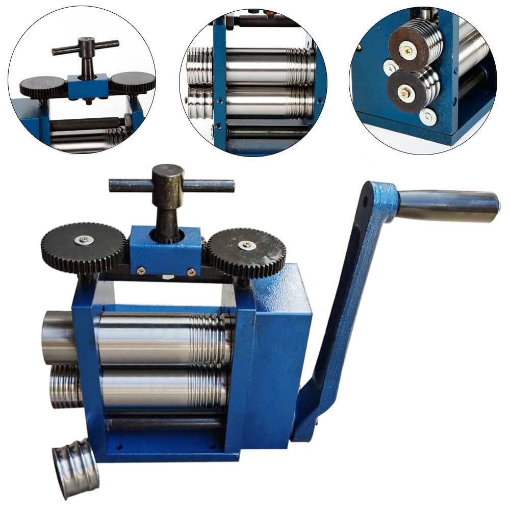 YIYIBYUS 3 Inch Manual Jewelry Rolling Mill Machine - Metal Wire & Sheet Roller Press for Jewelry Making, Goldsmithing & DIY Craft Projects - Perfect for Jewelers, Hobbyists & Metalworkers
